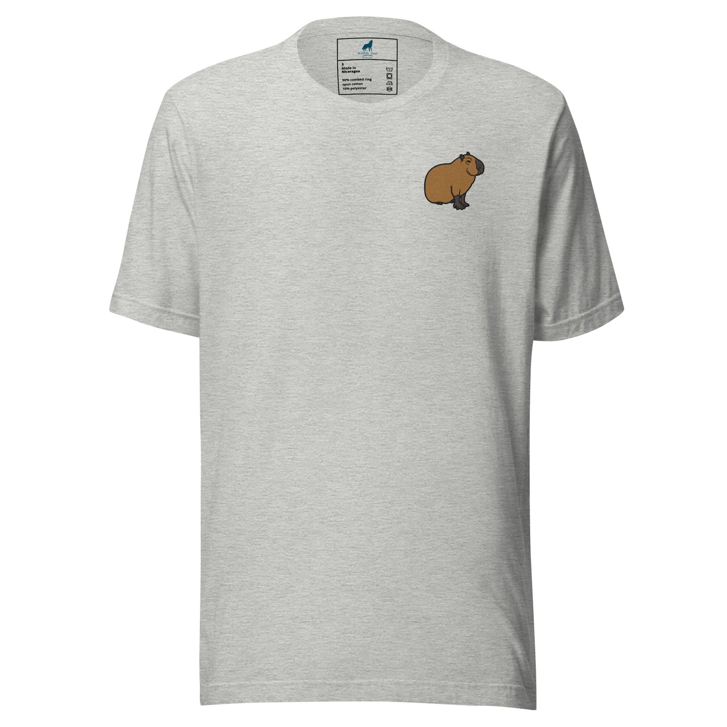 Capybara Cotton T-Shirt - Embroidered - Wildlife Soul Capybara Cotton T-Shirt - Embroidered