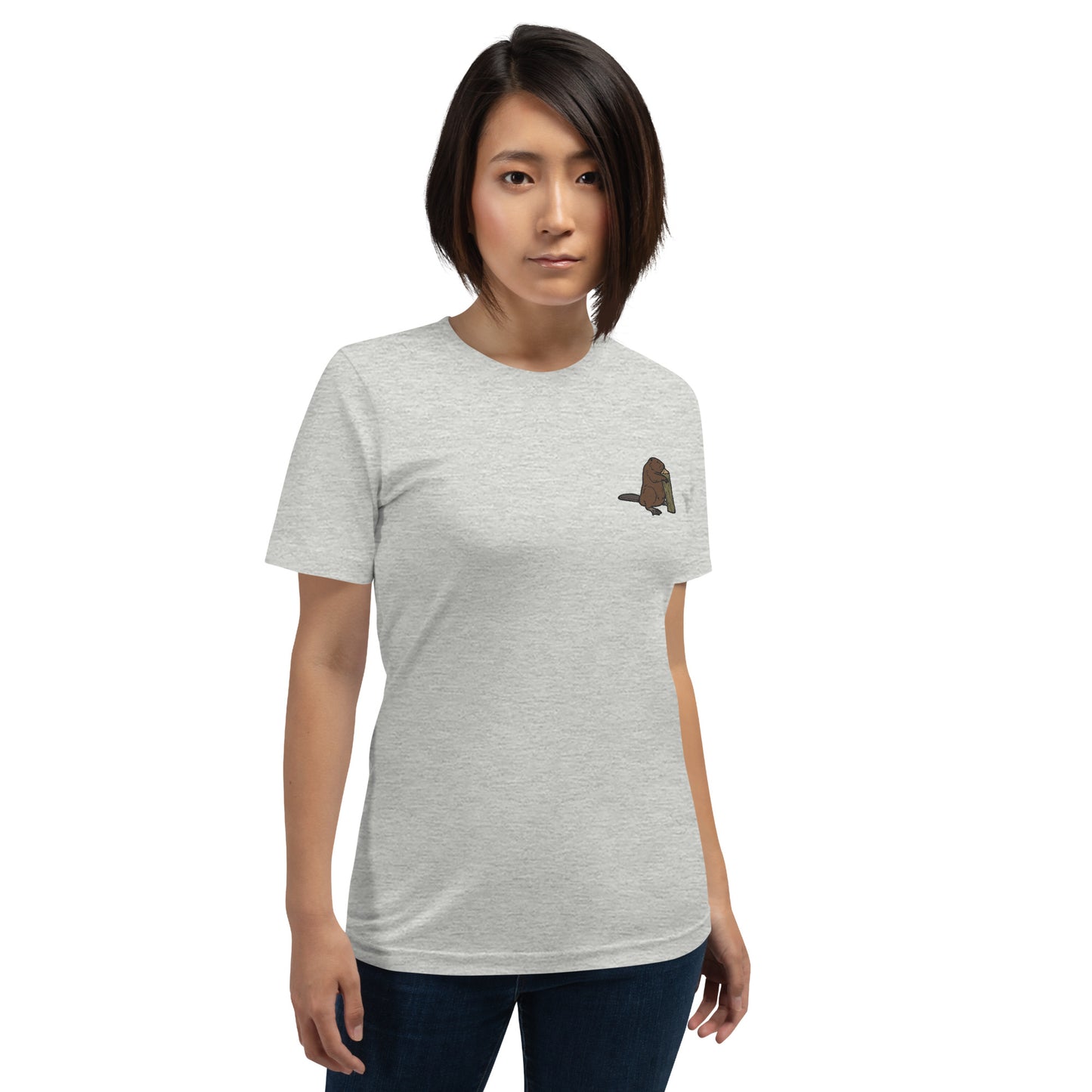 Beaver Cotton T-Shirt - Embroidered - Wildlife Soul Beaver Cotton T-Shirt - Embroidered