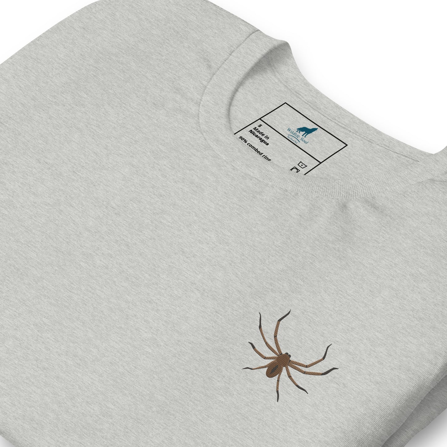 Spider Cotton T-Shirt - Embroidered - Wildlife Soul Spider Cotton T-Shirt - Embroidered