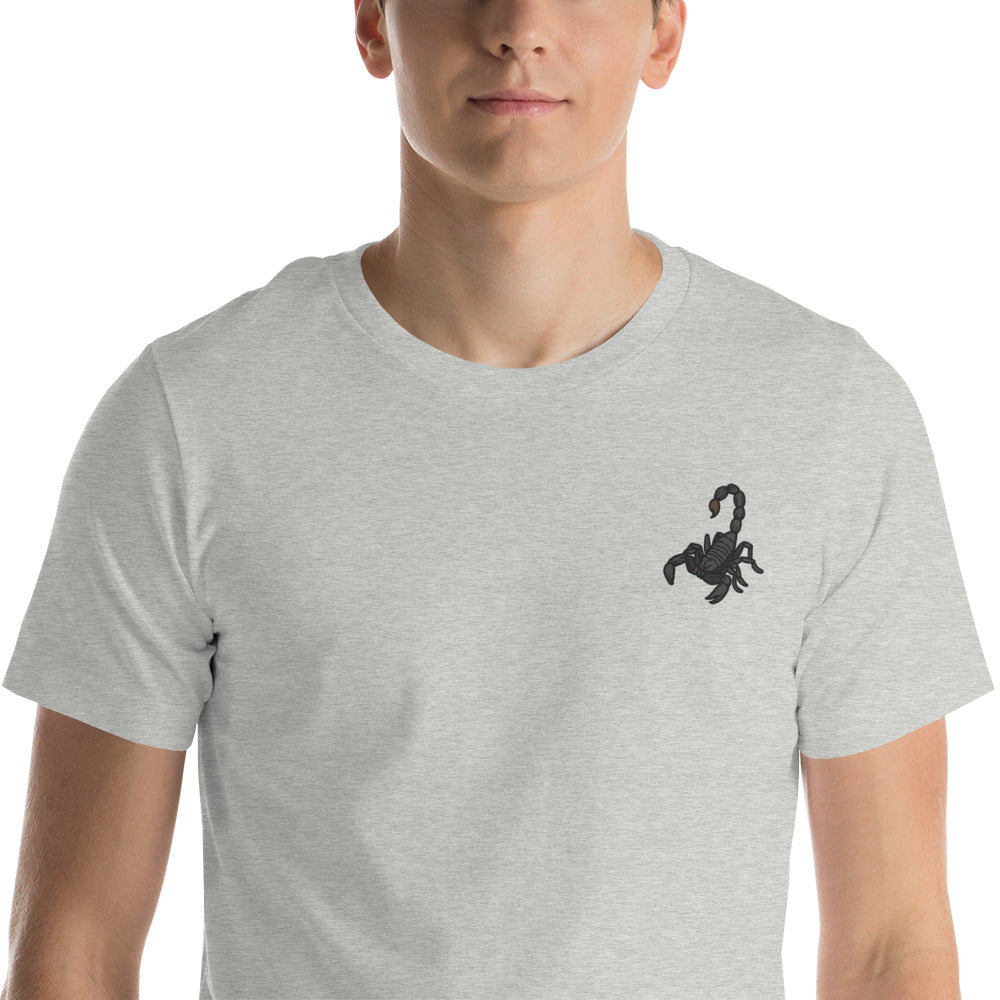 Scorpio Cotton T-Shirt - Embroidered - Wildlife Soul Scorpio Cotton T-Shirt - Embroidered