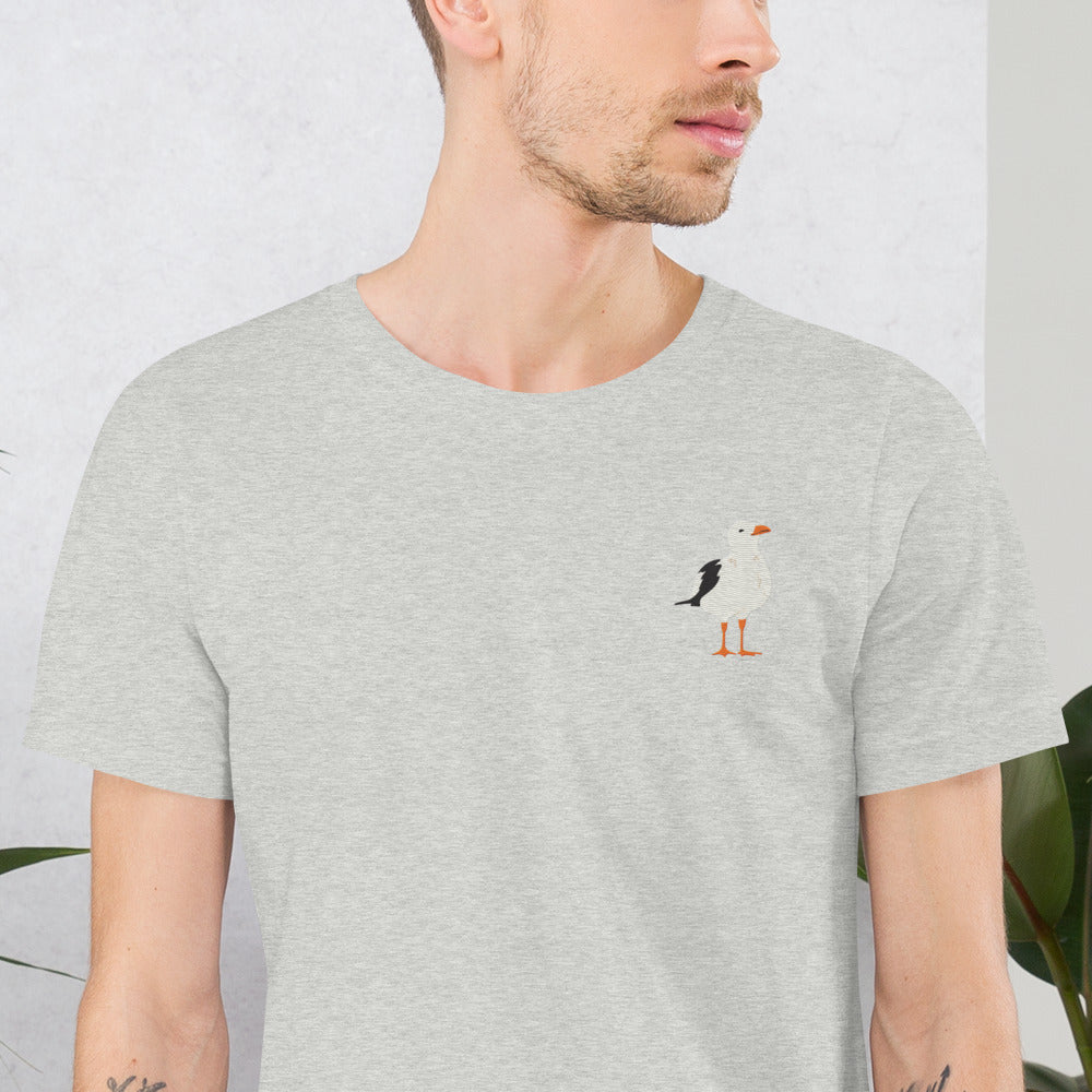 Seagull Cotton T-Shirt - Embroidered - Wildlife Soul Seagull Cotton T-Shirt - Embroidered