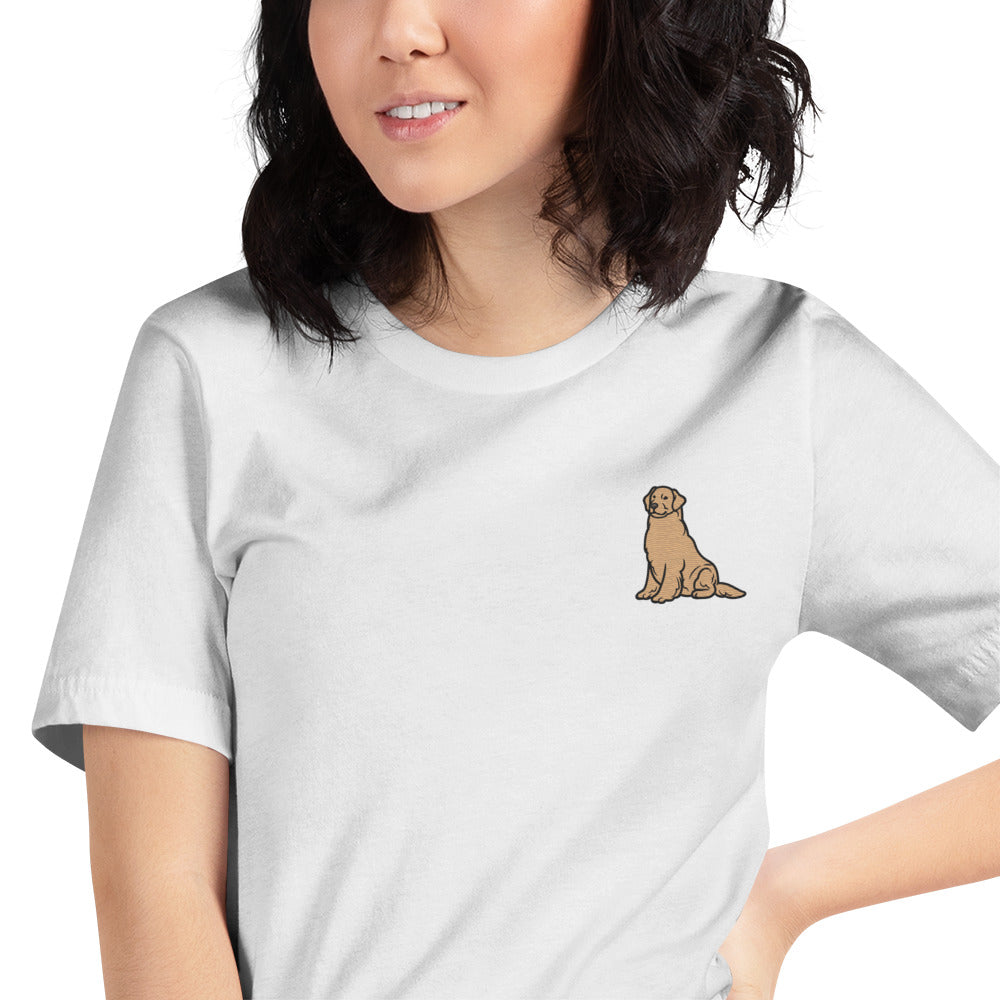 Golden Retriever Cotton T-Shirt - Embroidered - Wildlife Soul Golden Retriever Cotton T-Shirt - Embroidered