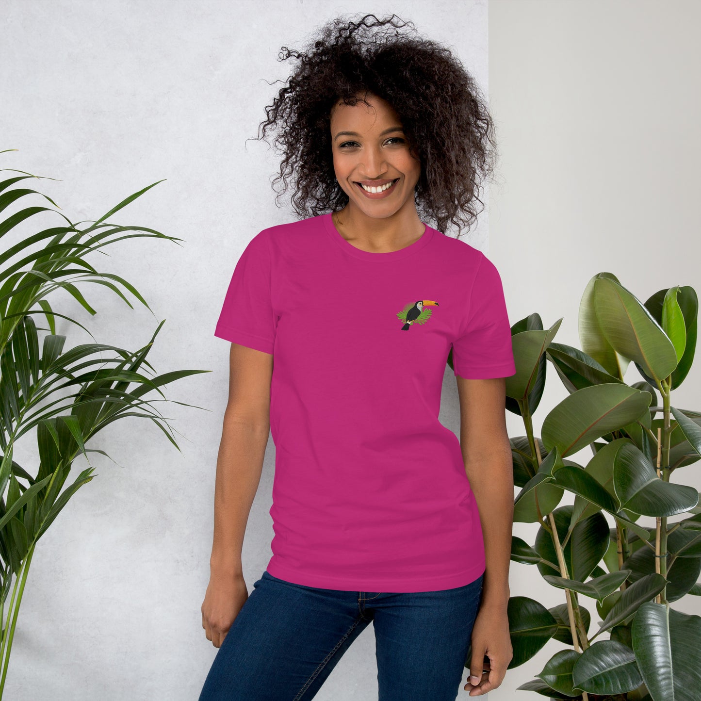 Toucan Cotton T-Shirt - Embroidered - Wildlife Soul Toucan Cotton T-Shirt - Embroidered