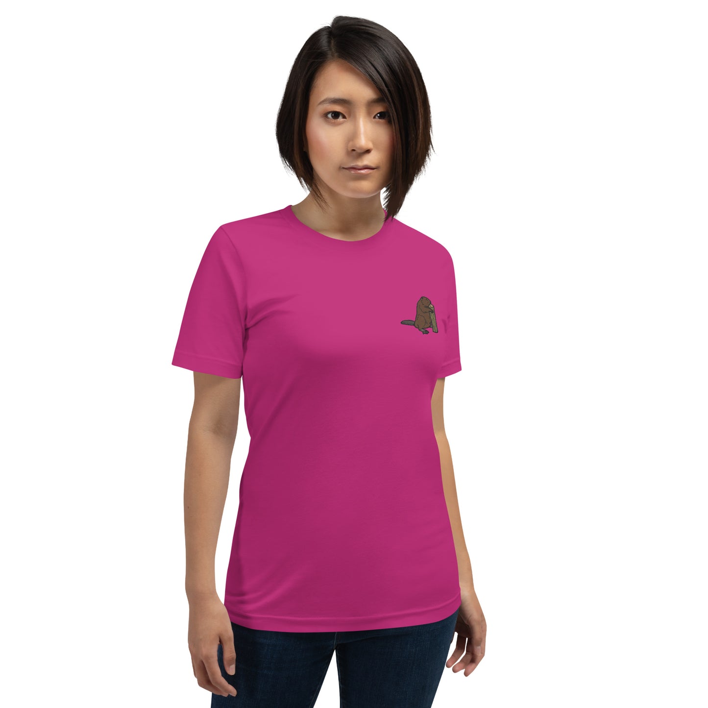 Beaver Cotton T-Shirt - Embroidered - Wildlife Soul Beaver Cotton T-Shirt - Embroidered