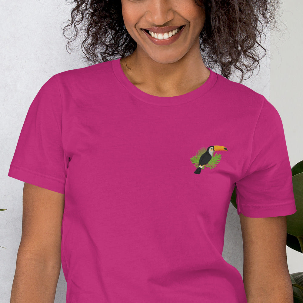 Toucan Cotton T-Shirt - Embroidered - Wildlife Soul Toucan Cotton T-Shirt - Embroidered