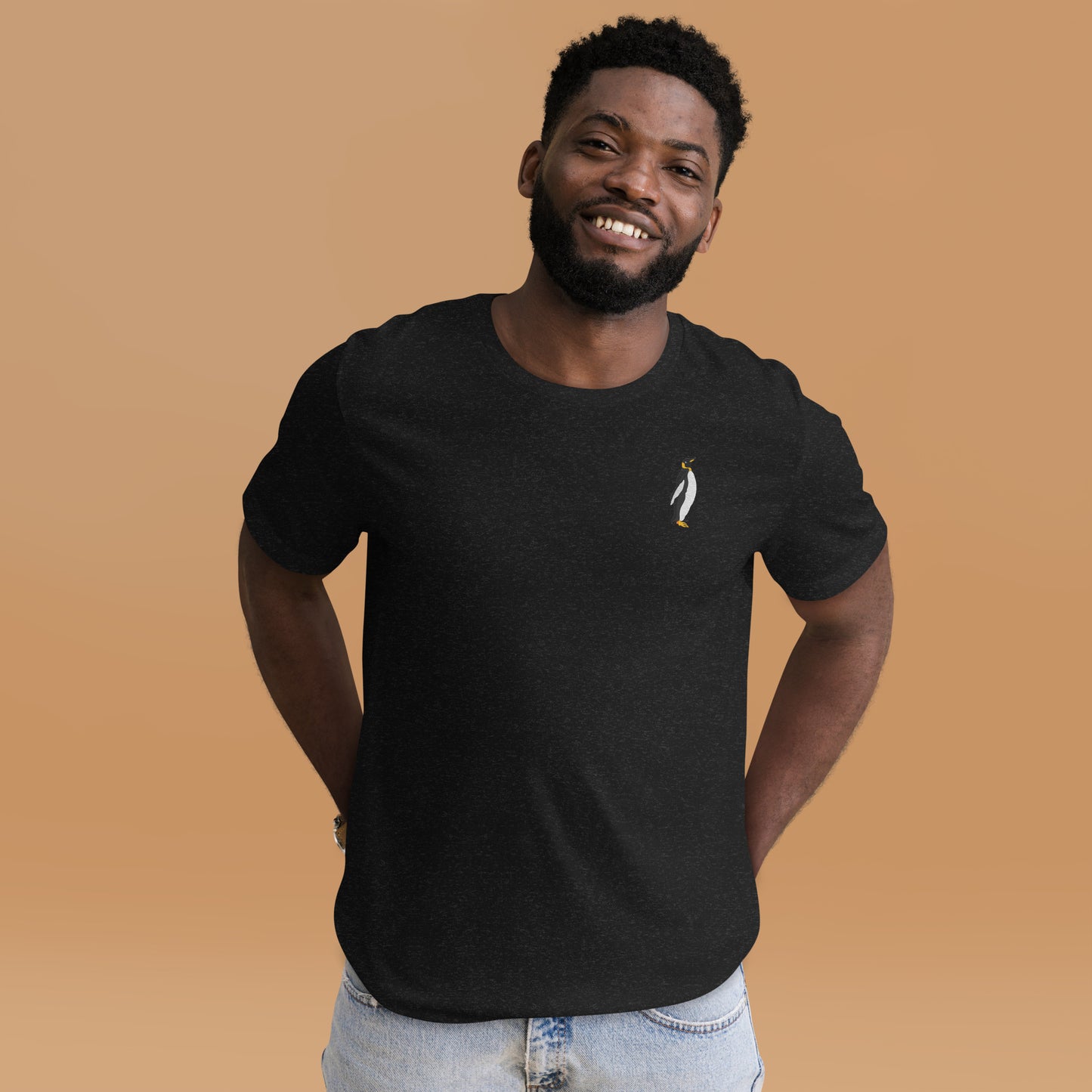 Penguin Cotton T-Shirt - Embroidered - Wildlife Soul Penguin Cotton T-Shirt - Embroidered