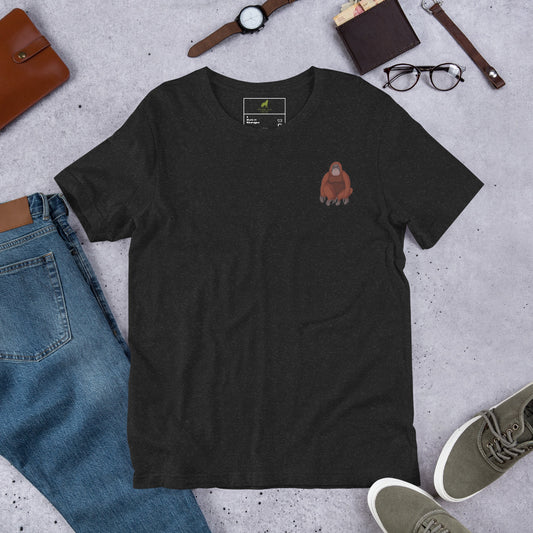 Orangutan Cotton T-Shirt - Embroidered - Wildlife Soul Orangutan Cotton T-Shirt - Embroidered