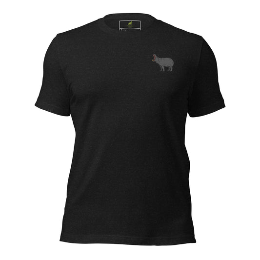 Hippopotamus Cotton T-Shirt - Embroidered - Wildlife Soul Hippopotamus Cotton T-Shirt - Embroidered
