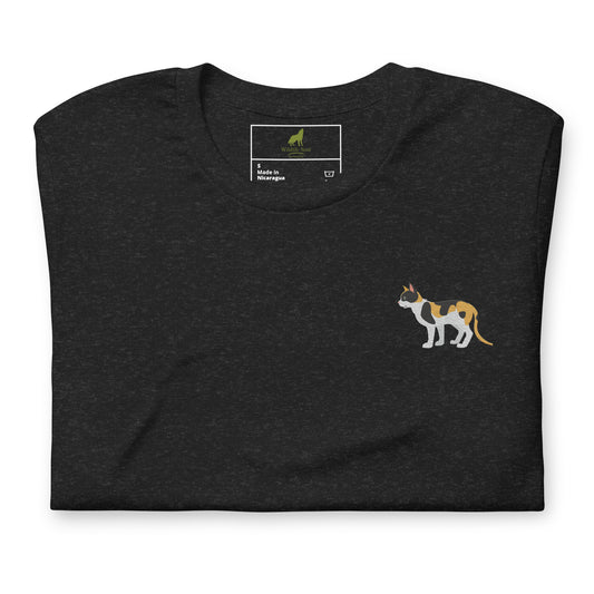 Cat Cotton T-shirt - Embroidered - Wildlife Soul Cat Cotton T-shirt - Embroidered