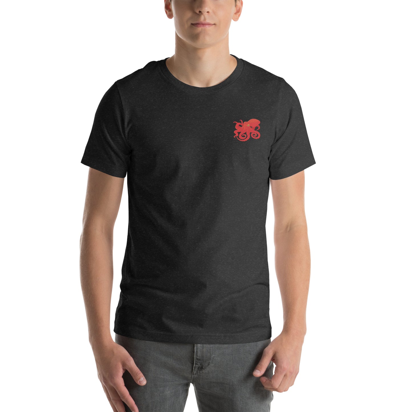 Octopus Cotton T-Shirt - Embroidered - Wildlife Soul Octopus Cotton T-Shirt - Embroidered