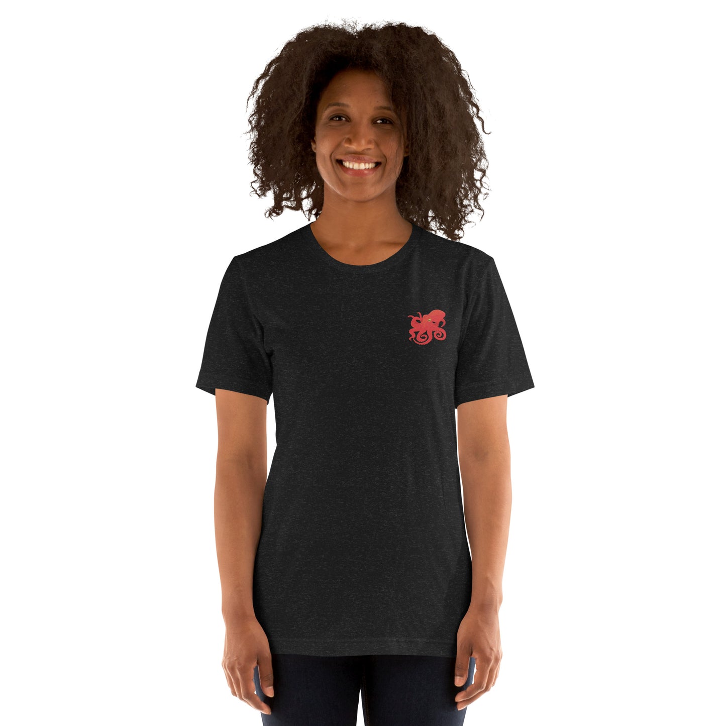 Octopus Cotton T-Shirt - Embroidered - Wildlife Soul Octopus Cotton T-Shirt - Embroidered