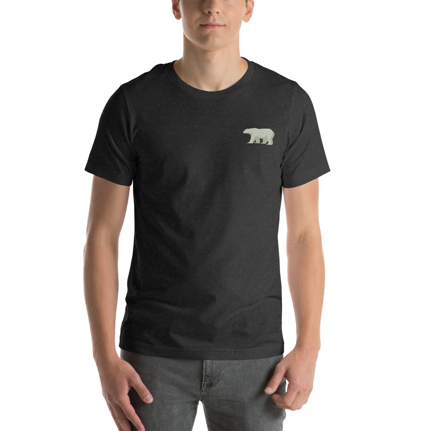 White Bear Cotton T-Shirt - Embroidered - Wildlife Soul White Bear Cotton T-Shirt - Embroidered