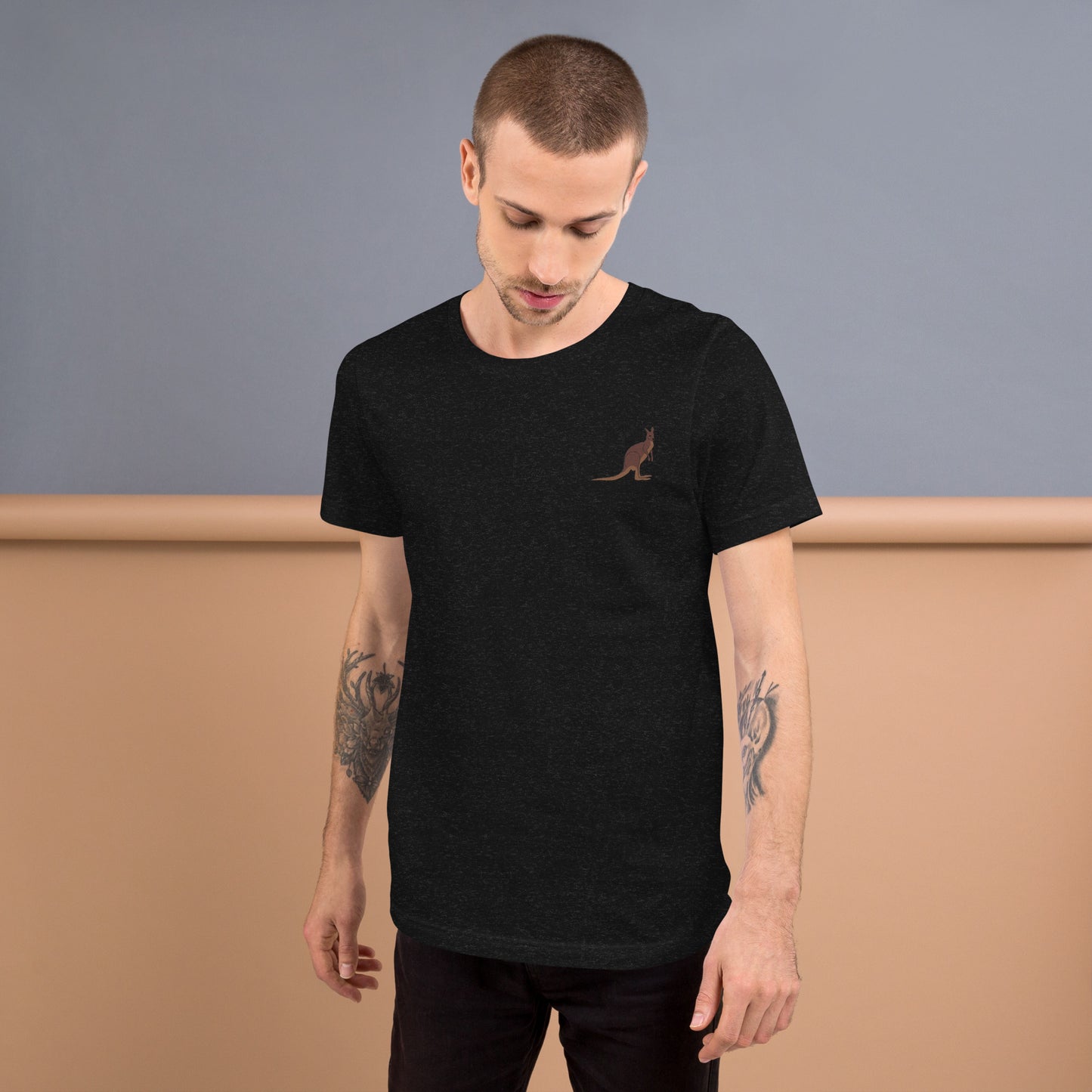 Kangaroo Cotton T-Shirt - Embroidered - Wildlife Soul Kangaroo Cotton T-Shirt - Embroidered