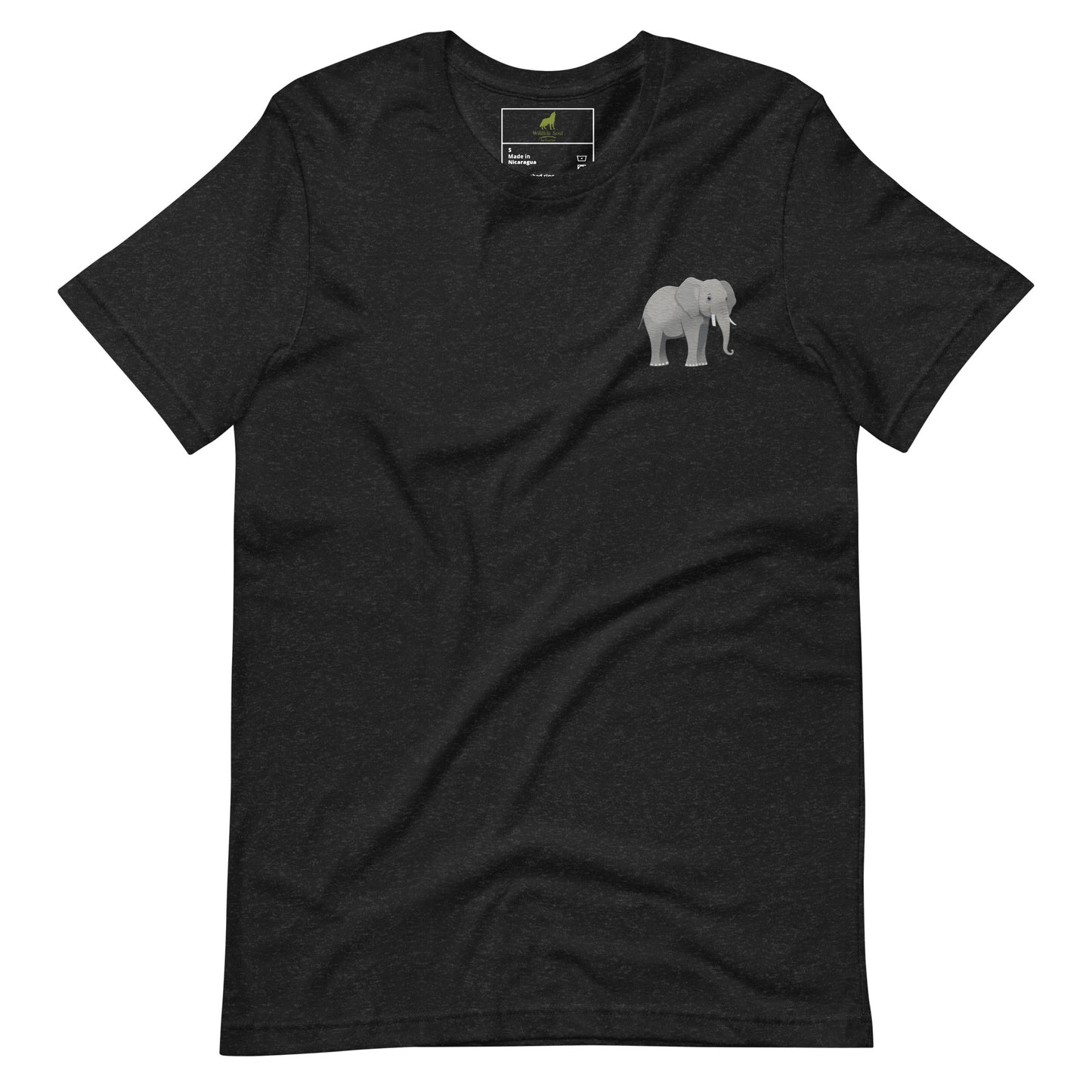 Elephant Cotton T-Shirt - Embroidered - Wildlife Soul Elephant Cotton T-Shirt - Embroidered