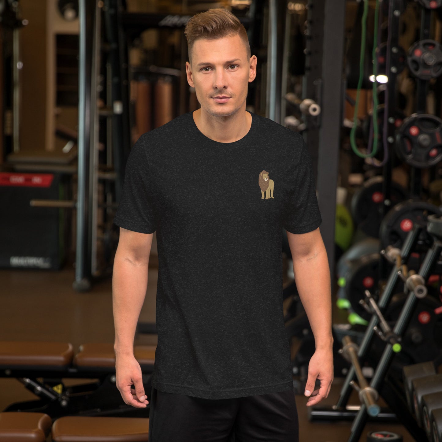 Lion Cotton T-Shirt - Embroidered - Wildlife Soul Lion Cotton T-Shirt - Embroidered