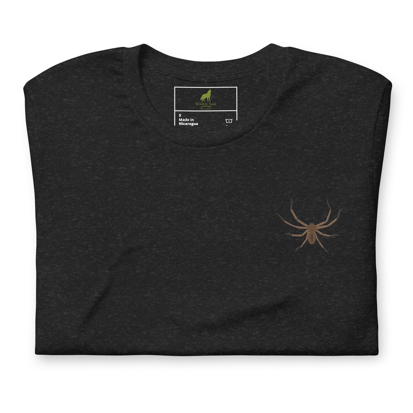 Spider Cotton T-Shirt - Embroidered - Wildlife Soul Spider Cotton T-Shirt - Embroidered