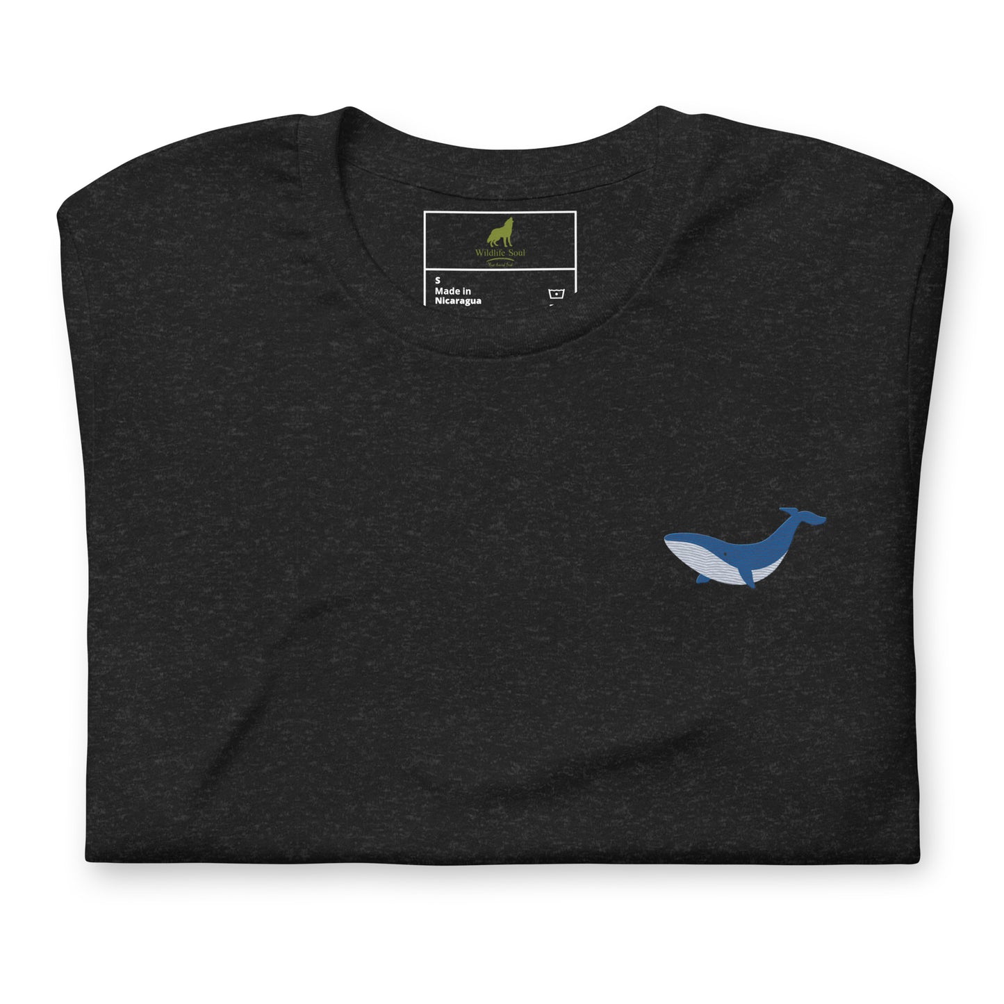 Whale Cotton T-Shirt - Embroidered - Wildlife Soul Whale Cotton T-Shirt - Embroidered