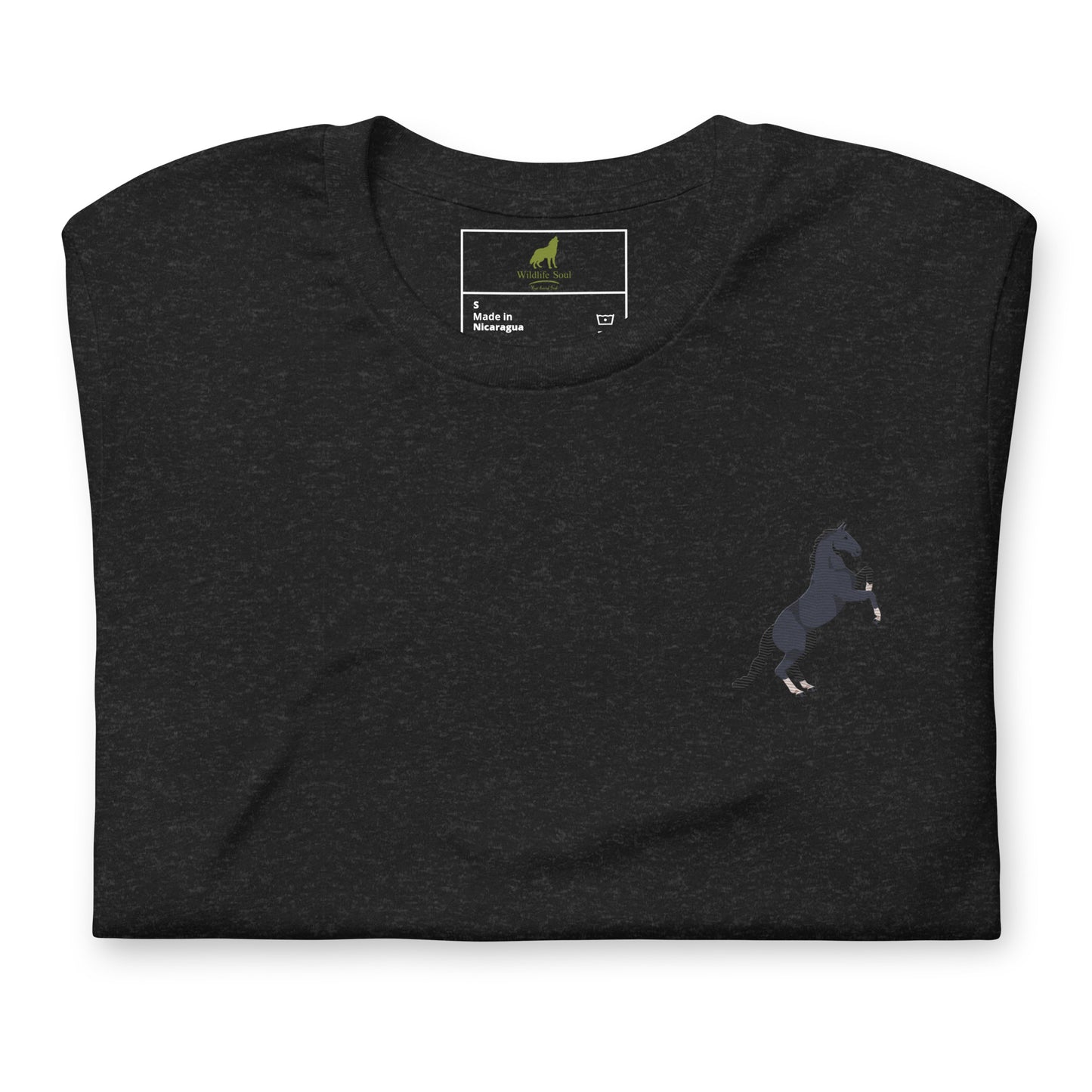 Horse Cotton T-Shirt - Embroidered - Wildlife Soul Horse Cotton T-Shirt - Embroidered