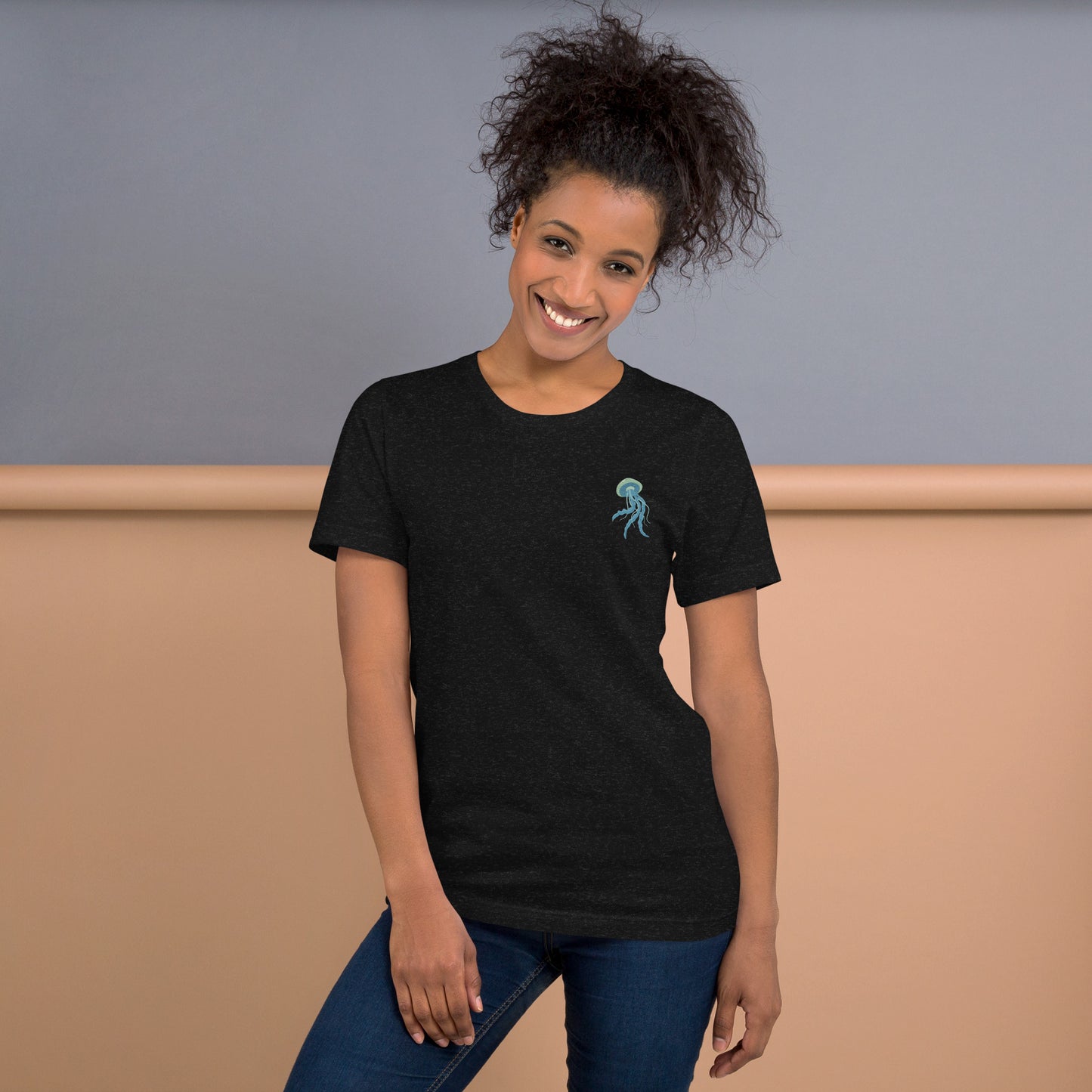 Jellyfish Cotton T-Shirt - Embroidered - Wildlife Soul Jellyfish Cotton T-Shirt - Embroidered