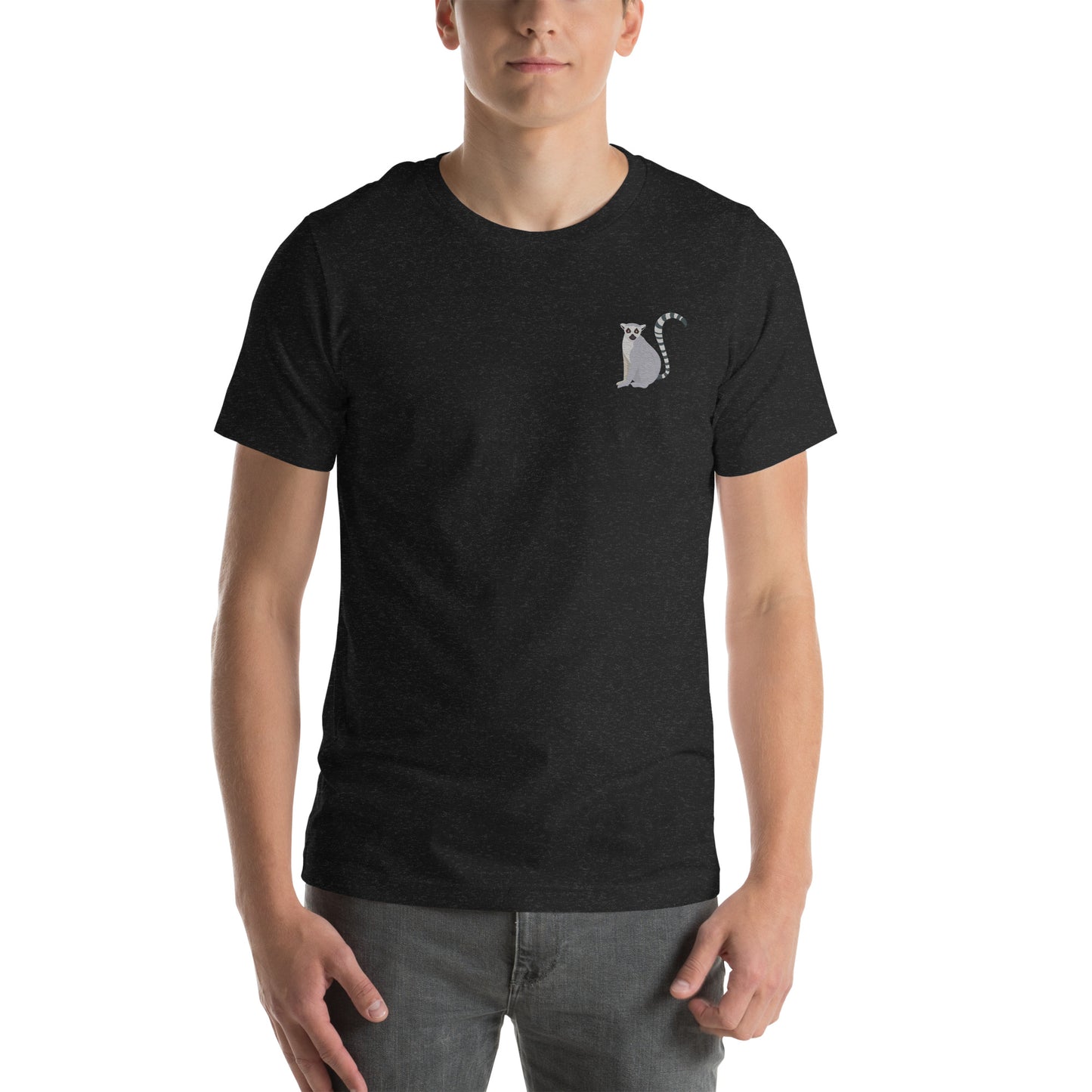 Lemur Cotton T-Shirt - Embroidered - Wildlife Soul Lemur Cotton T-Shirt - Embroidered