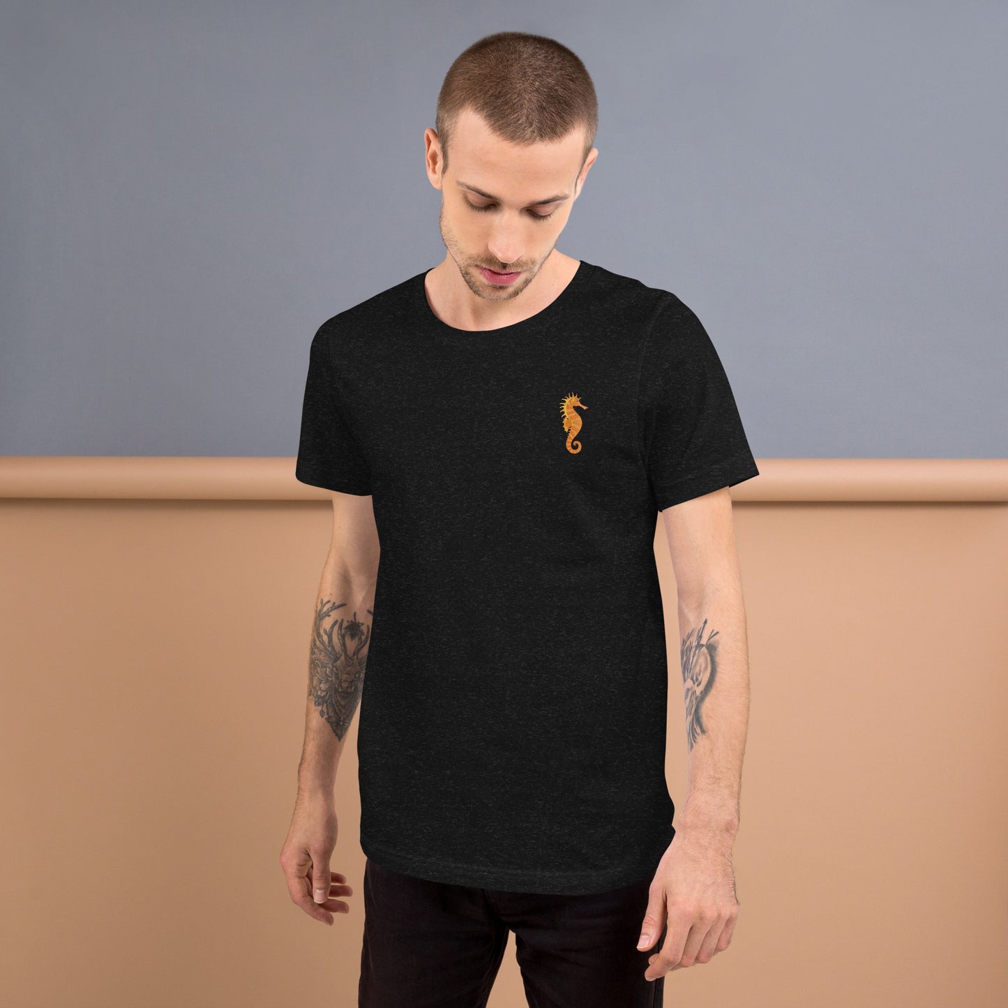 Seahorse Cotton T-Shirt - Embroidered - Wildlife Soul Seahorse Cotton T-Shirt - Embroidered