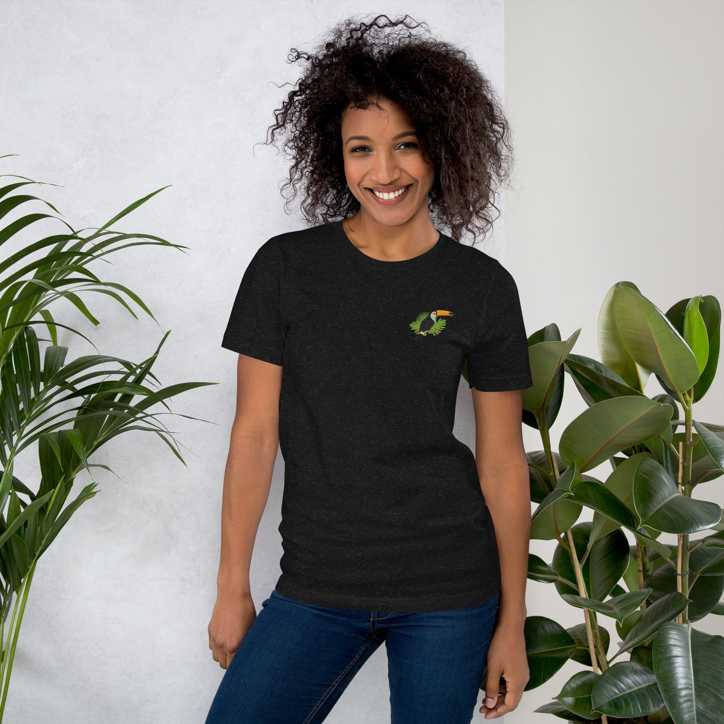 Toucan Cotton T-Shirt - Embroidered - Wildlife Soul Toucan Cotton T-Shirt - Embroidered