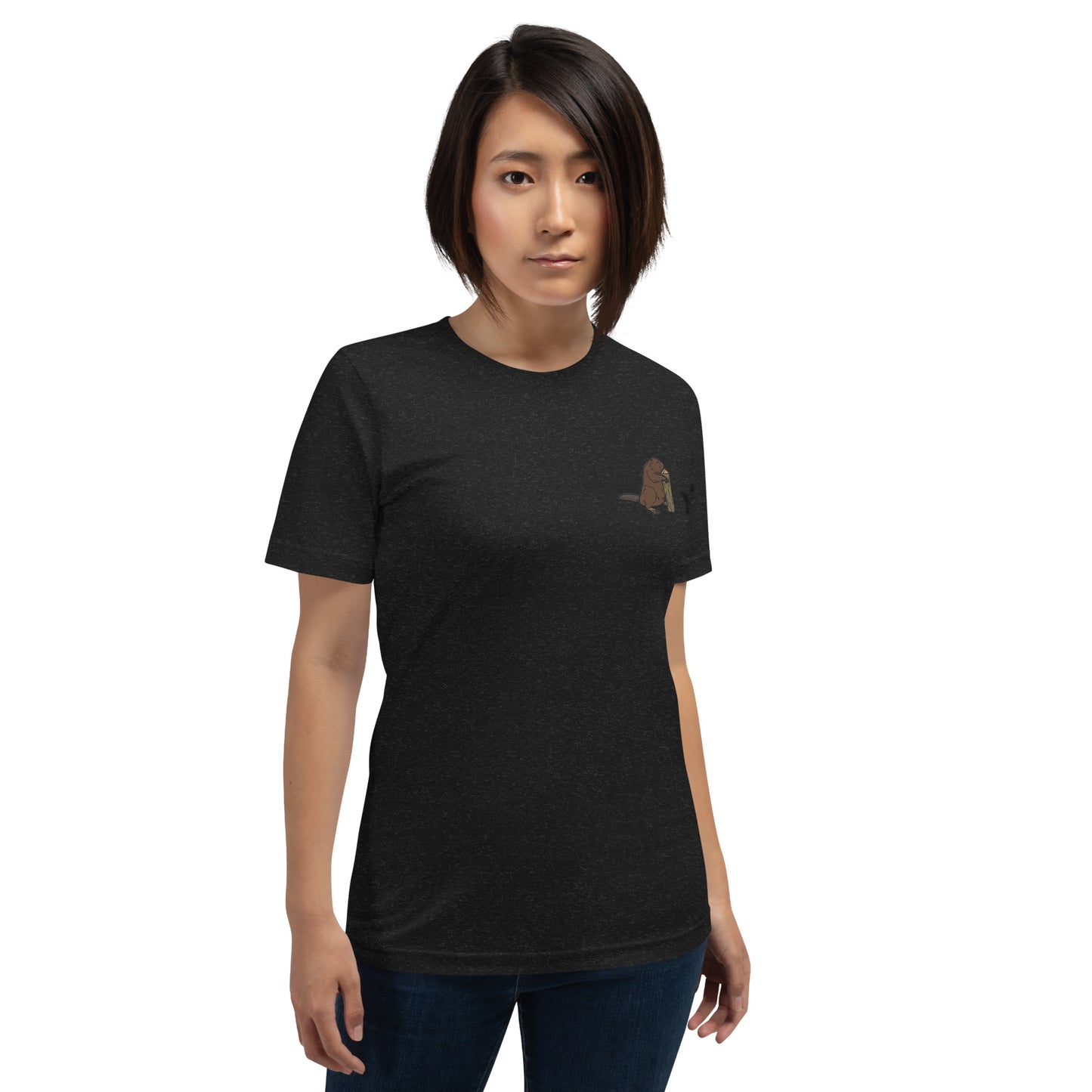 Beaver Cotton T-Shirt - Embroidered - Wildlife Soul Beaver Cotton T-Shirt - Embroidered