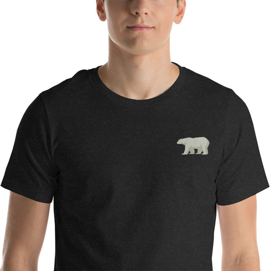 White Bear Cotton T-Shirt - Embroidered - Wildlife Soul White Bear Cotton T-Shirt - Embroidered