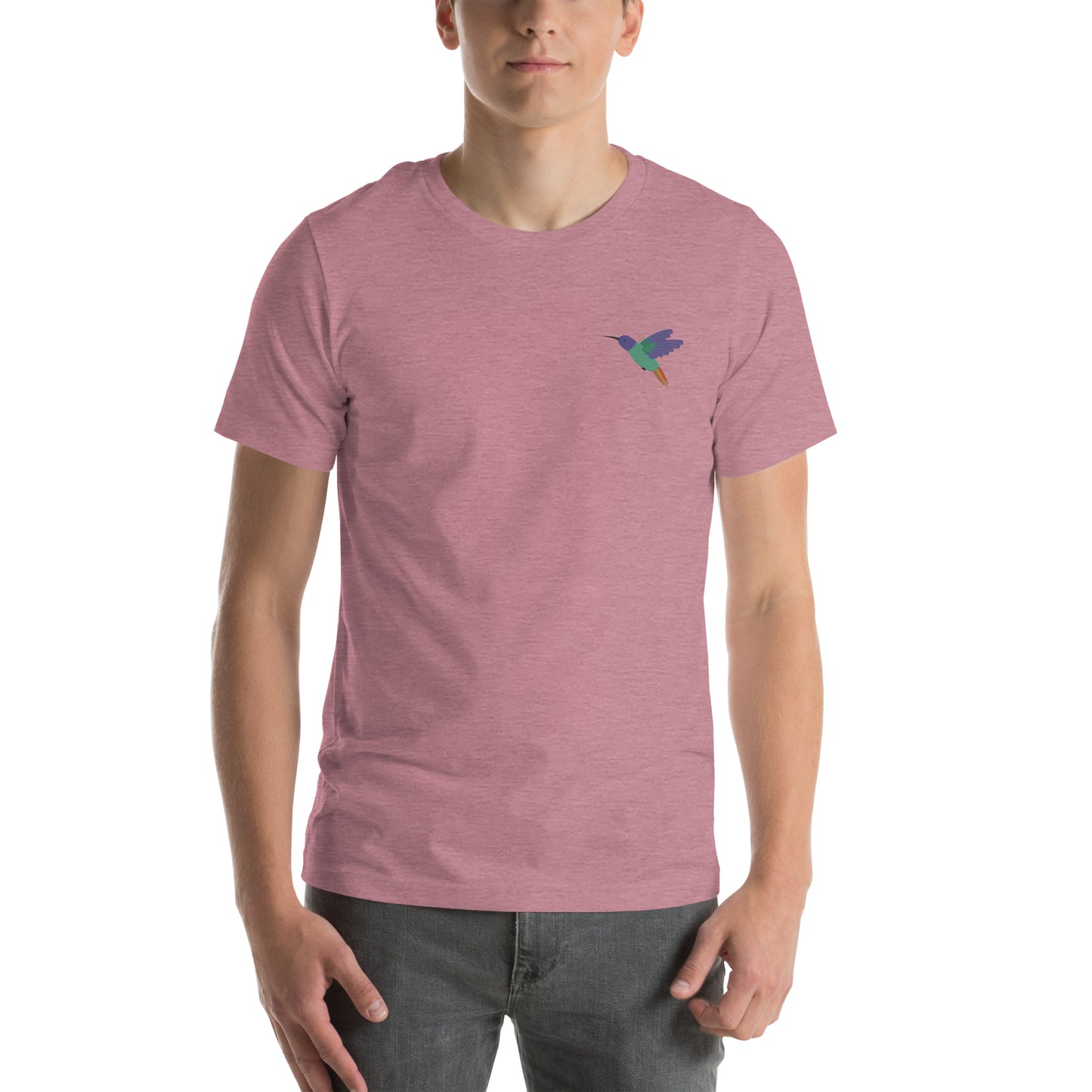 Hummingbird Cotton T-Shirt - Embroidered - Wildlife Soul Hummingbird Cotton T-Shirt - Embroidered