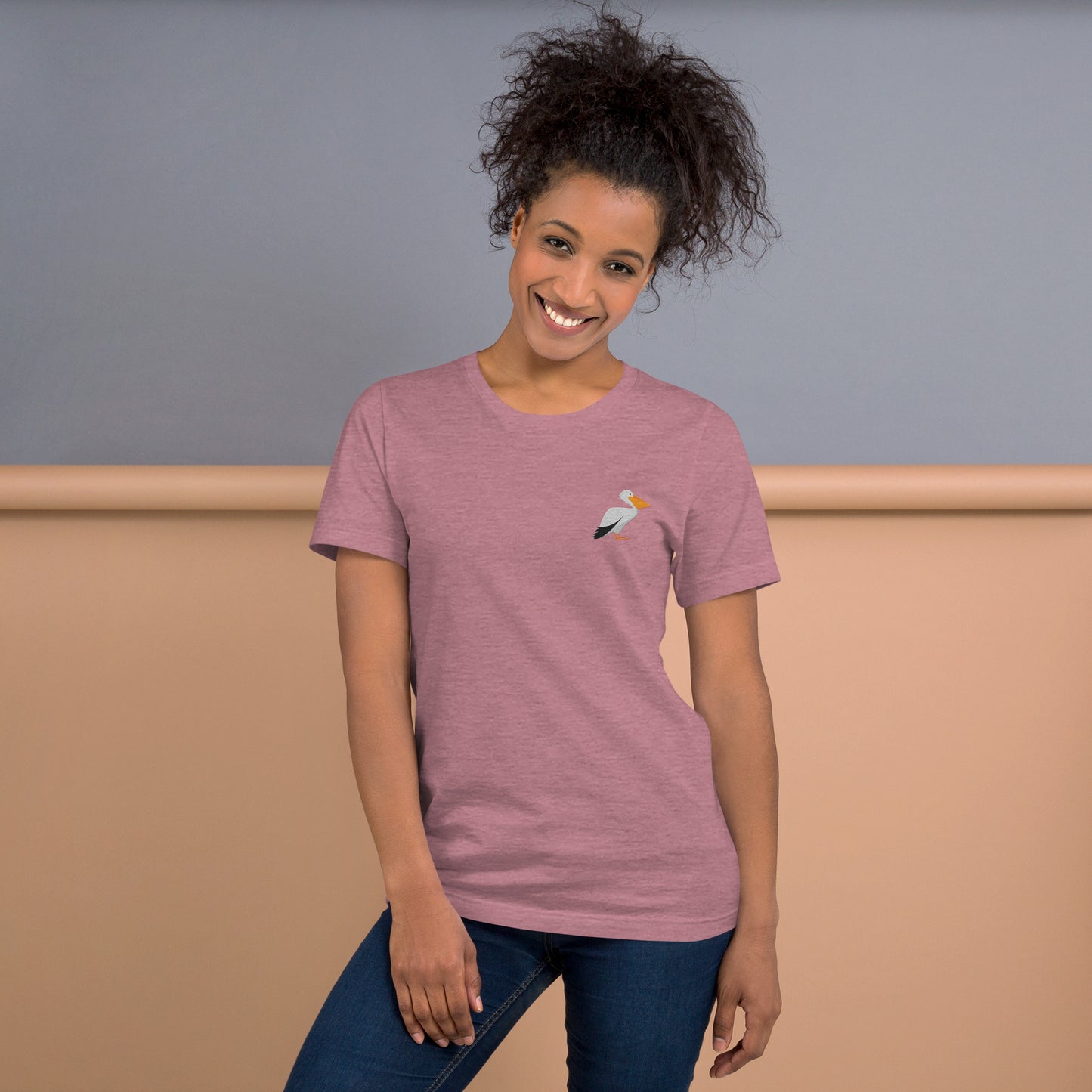 Pelican Cotton T-Shirt - Embroidered - Wildlife Soul Pelican Cotton T-Shirt - Embroidered
