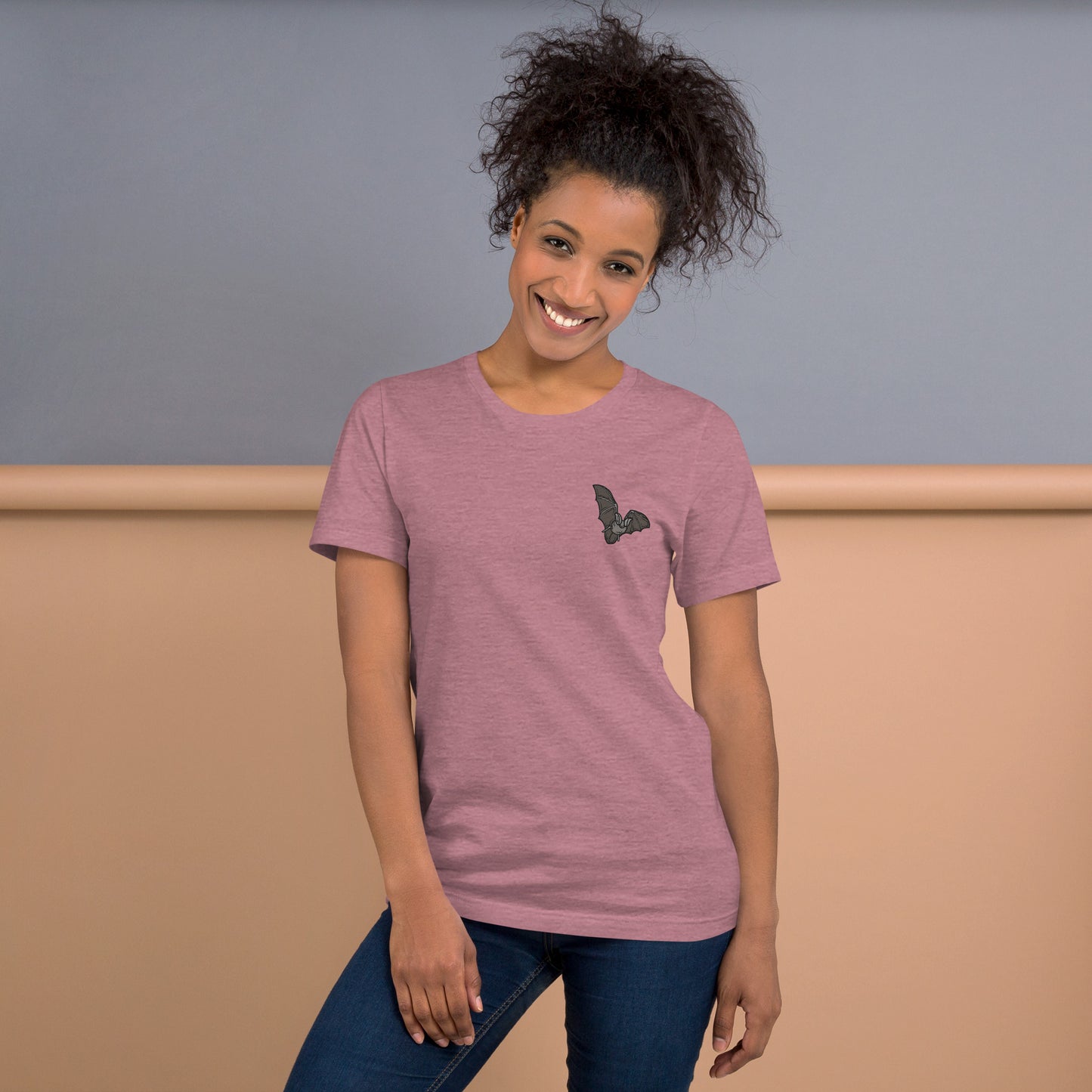 Bat Cotton T-Shirt - Embroidered - Wildlife Soul Bat Cotton T-Shirt - Embroidered