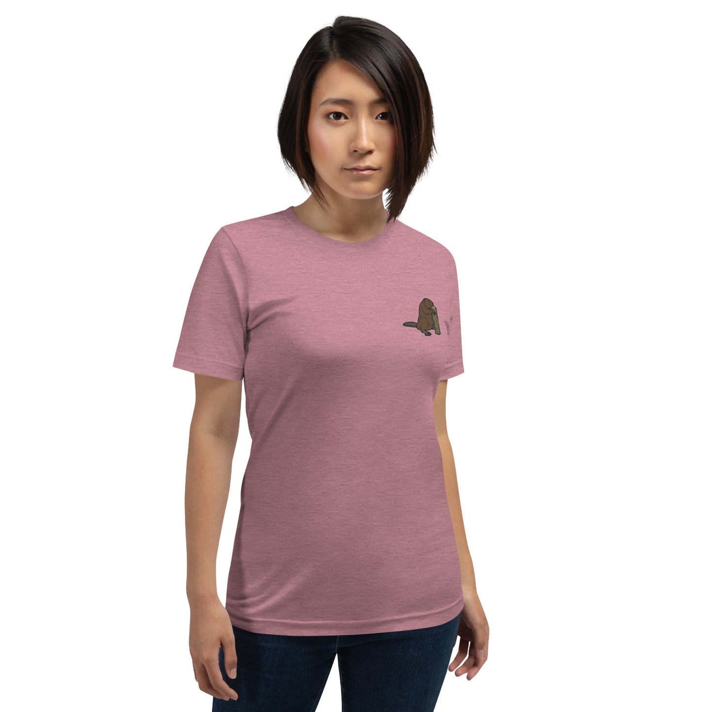 Beaver Cotton T-Shirt - Embroidered - Wildlife Soul Beaver Cotton T-Shirt - Embroidered