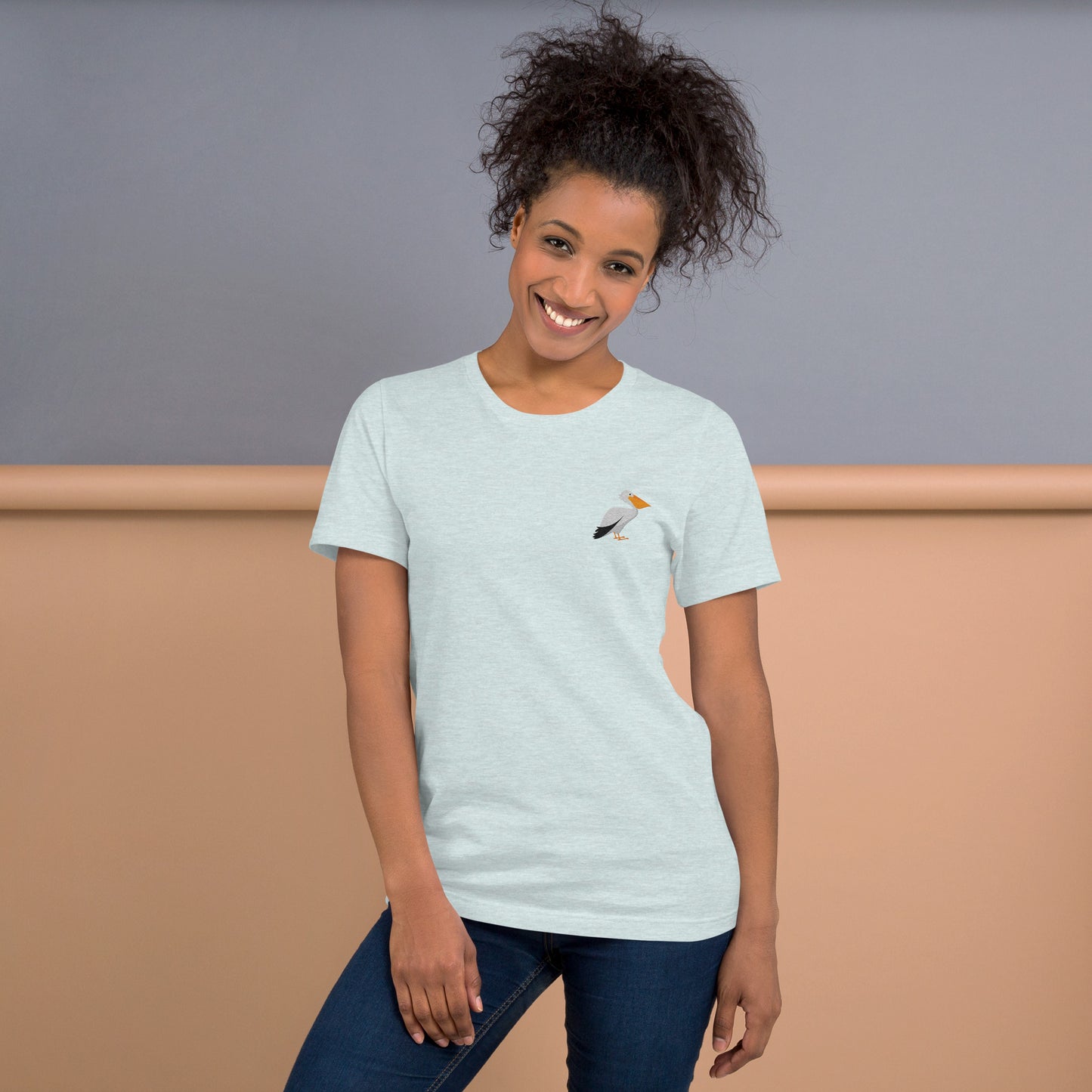 Pelican Cotton T-Shirt - Embroidered - Wildlife Soul Pelican Cotton T-Shirt - Embroidered