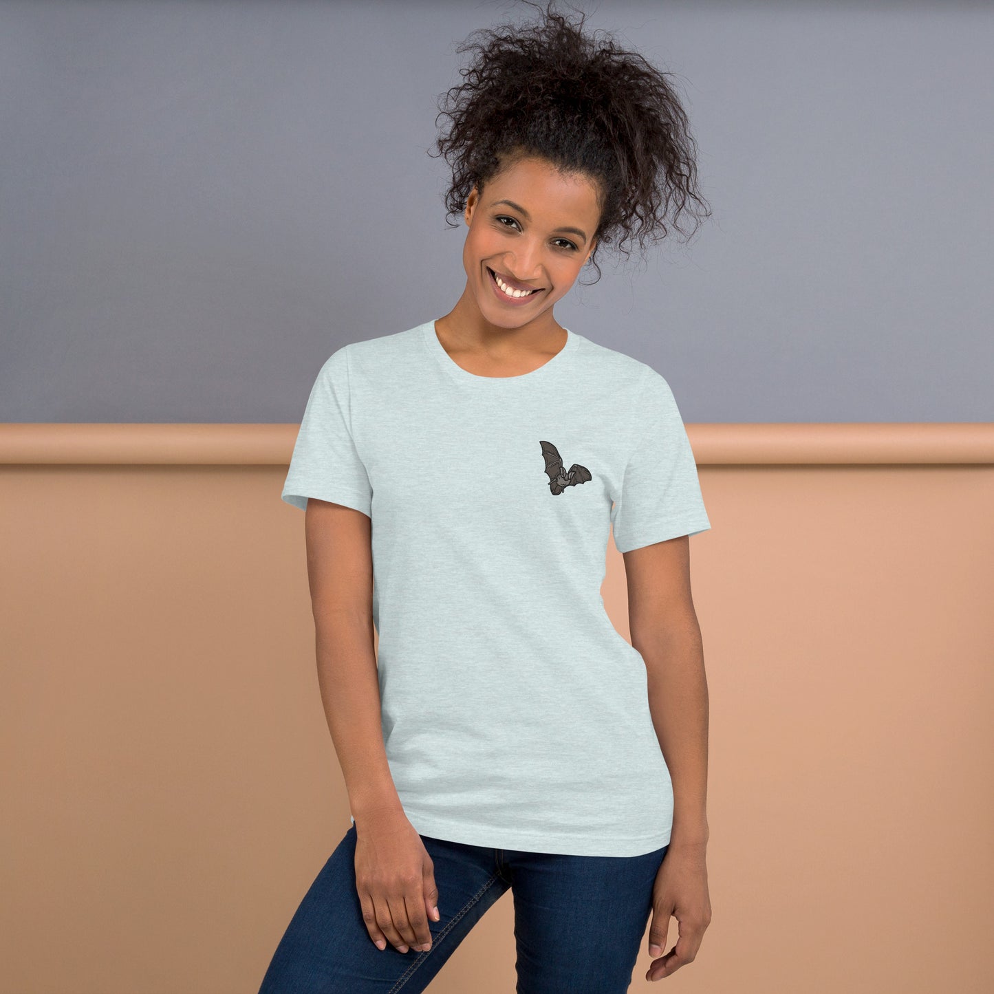 Bat Cotton T-Shirt - Embroidered - Wildlife Soul Bat Cotton T-Shirt - Embroidered