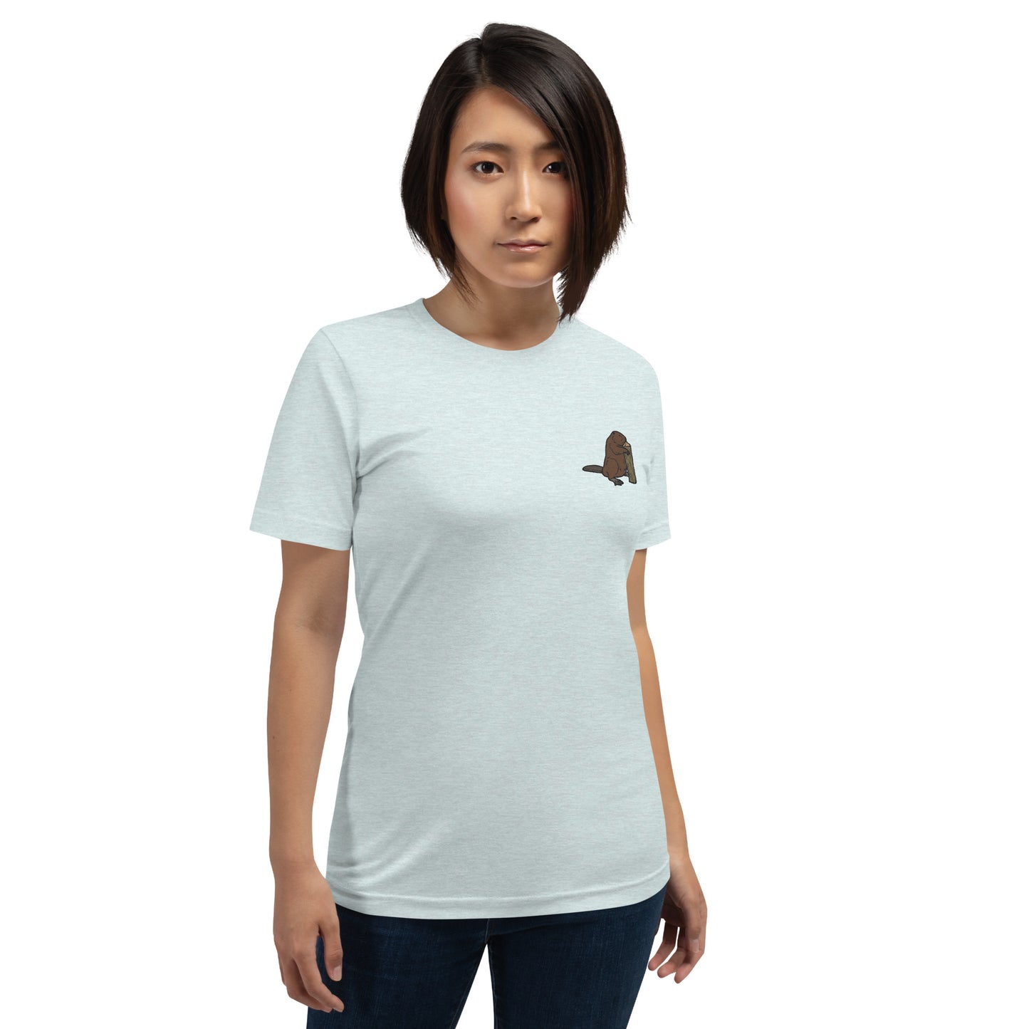 Beaver Cotton T-Shirt - Embroidered - Wildlife Soul Beaver Cotton T-Shirt - Embroidered