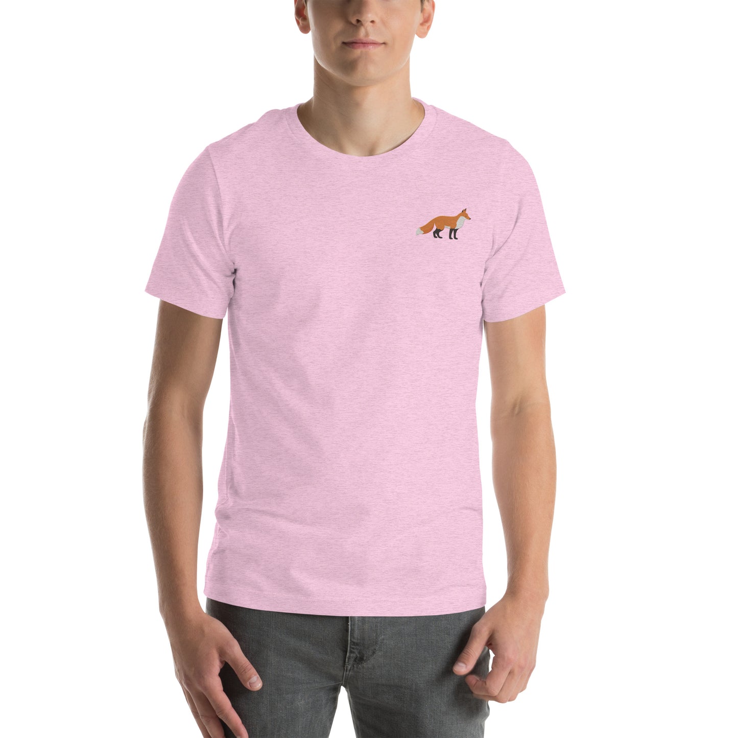 Fox Cotton T-Shirt - Embroidered - Wildlife Soul Fox Cotton T-Shirt - Embroidered