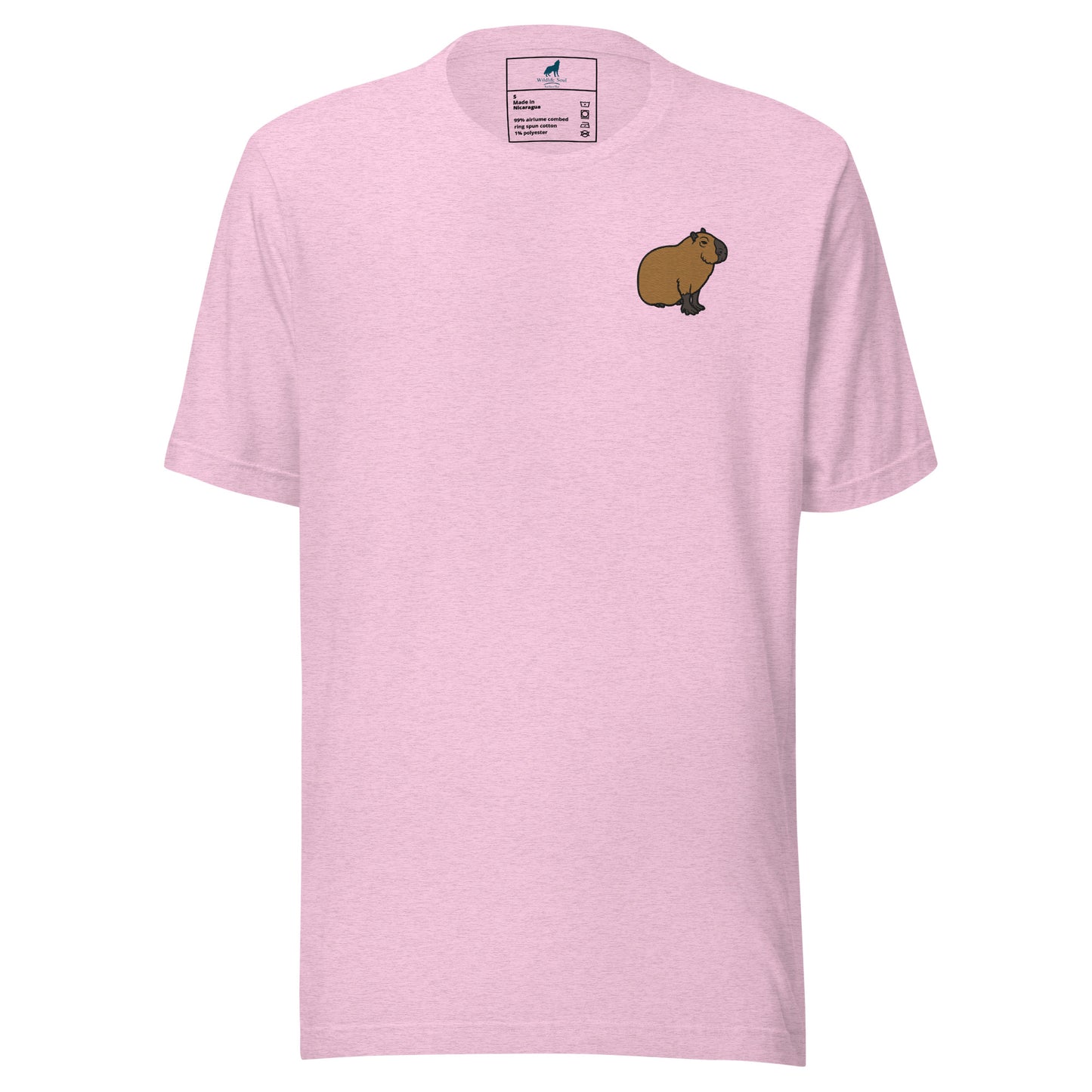 Capybara Cotton T-Shirt - Embroidered - Wildlife Soul Capybara Cotton T-Shirt - Embroidered
