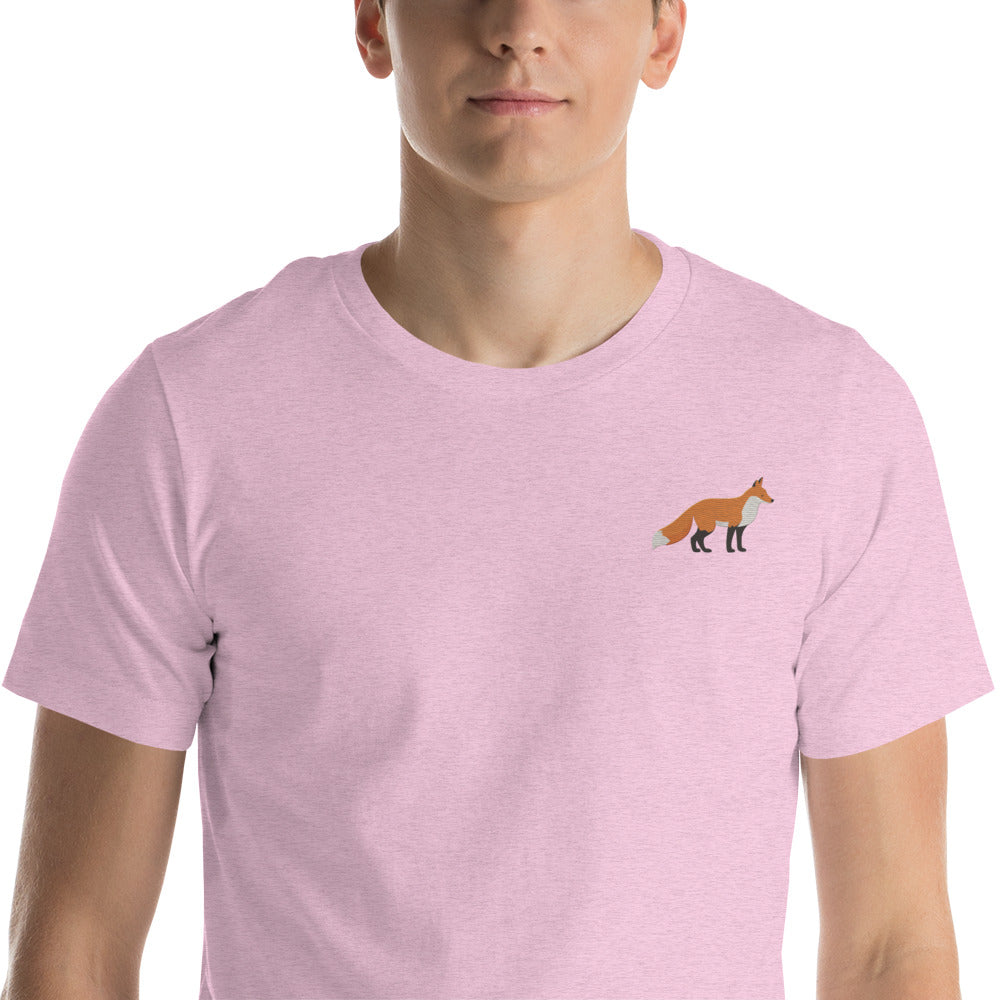 Fox Cotton T-Shirt - Embroidered - Wildlife Soul Fox Cotton T-Shirt - Embroidered