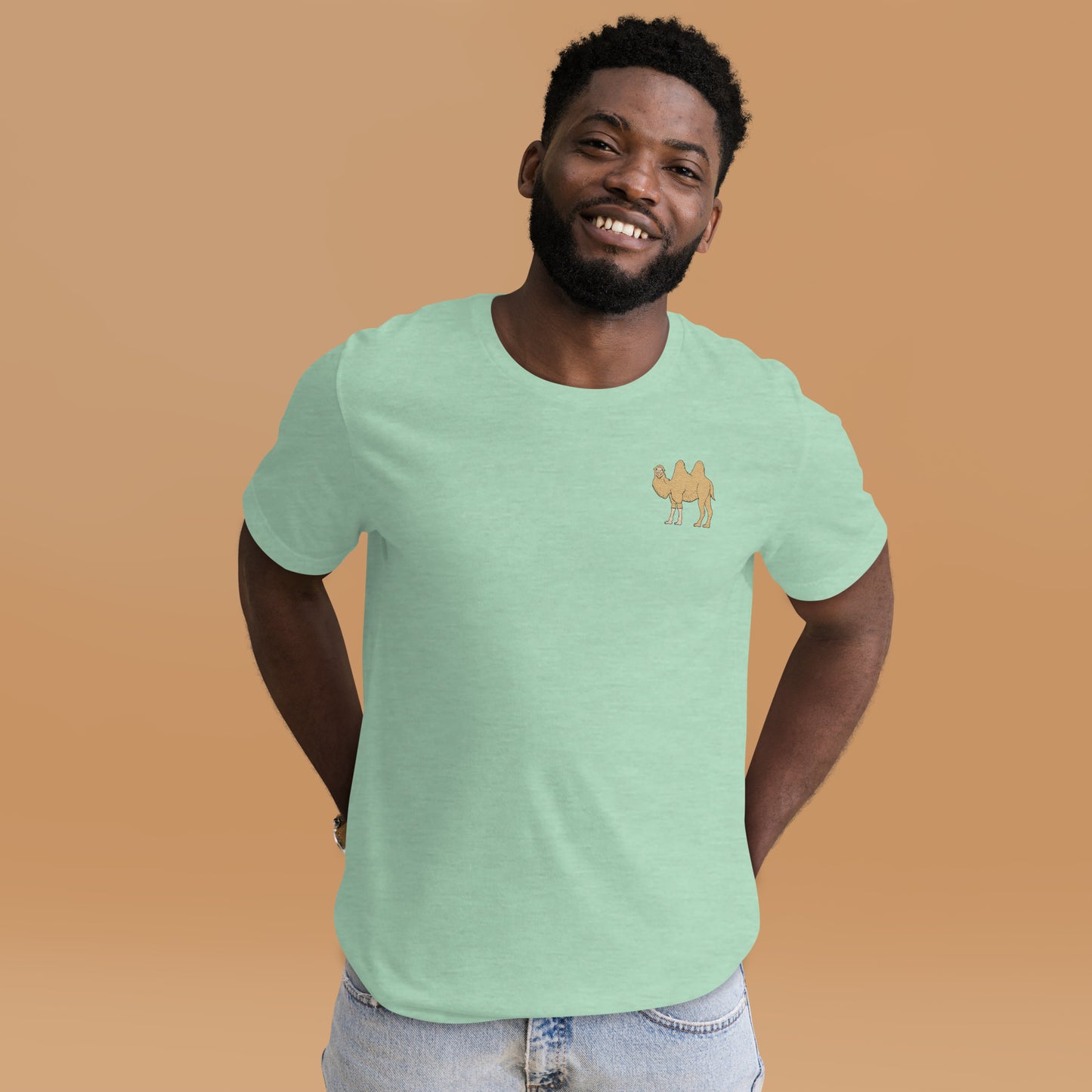 Camel Cotton T-Shirt - Embroidered - Wildlife Soul Camel Cotton T-Shirt - Embroidered