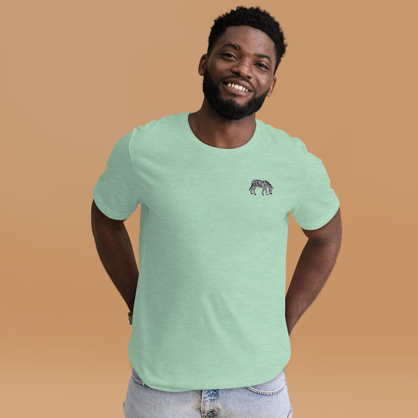 Zebra Cotton T-Shirt - Embroidered - Wildlife Soul Zebra Cotton T-Shirt - Embroidered
