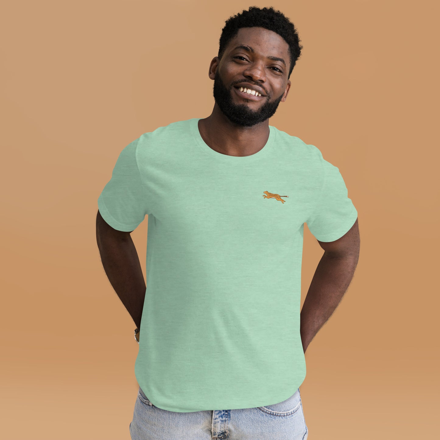 Leopard Cotton T-Shirt - Embroidered - Wildlife Soul Leopard Cotton T-Shirt - Embroidered