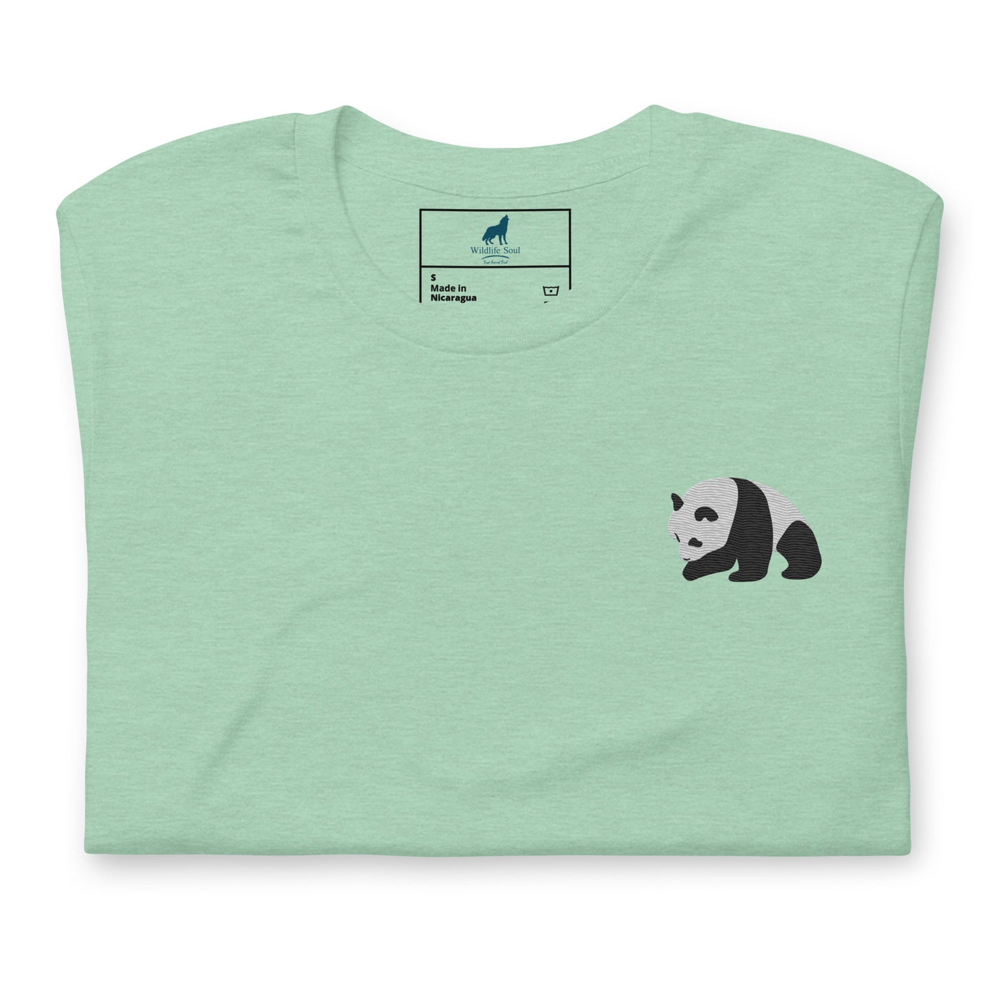 Panda Cotton T-Shirt - Embroidered - Wildlife Soul Panda Cotton T-Shirt - Embroidered