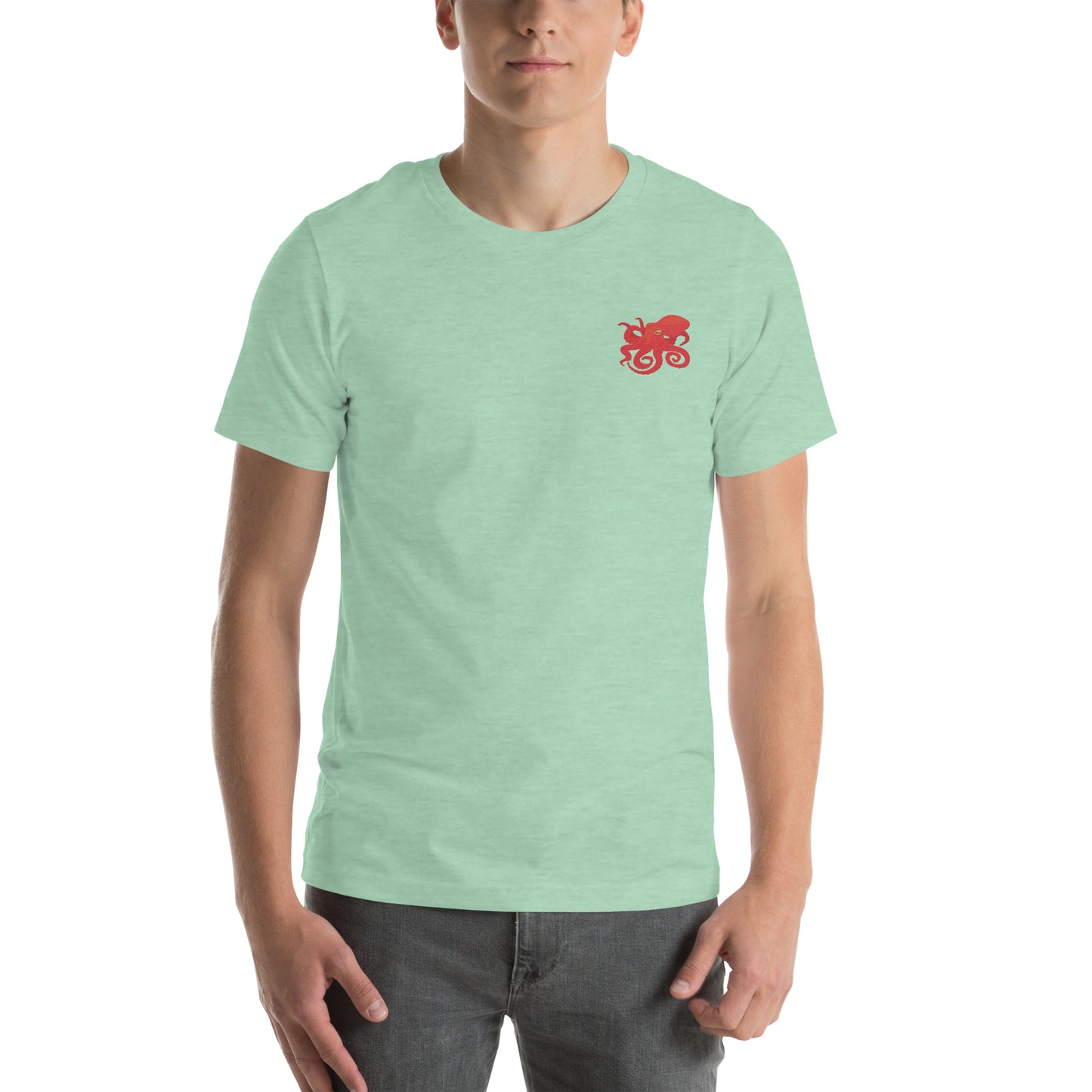 Octopus Cotton T-Shirt - Embroidered - Wildlife Soul Octopus Cotton T-Shirt - Embroidered