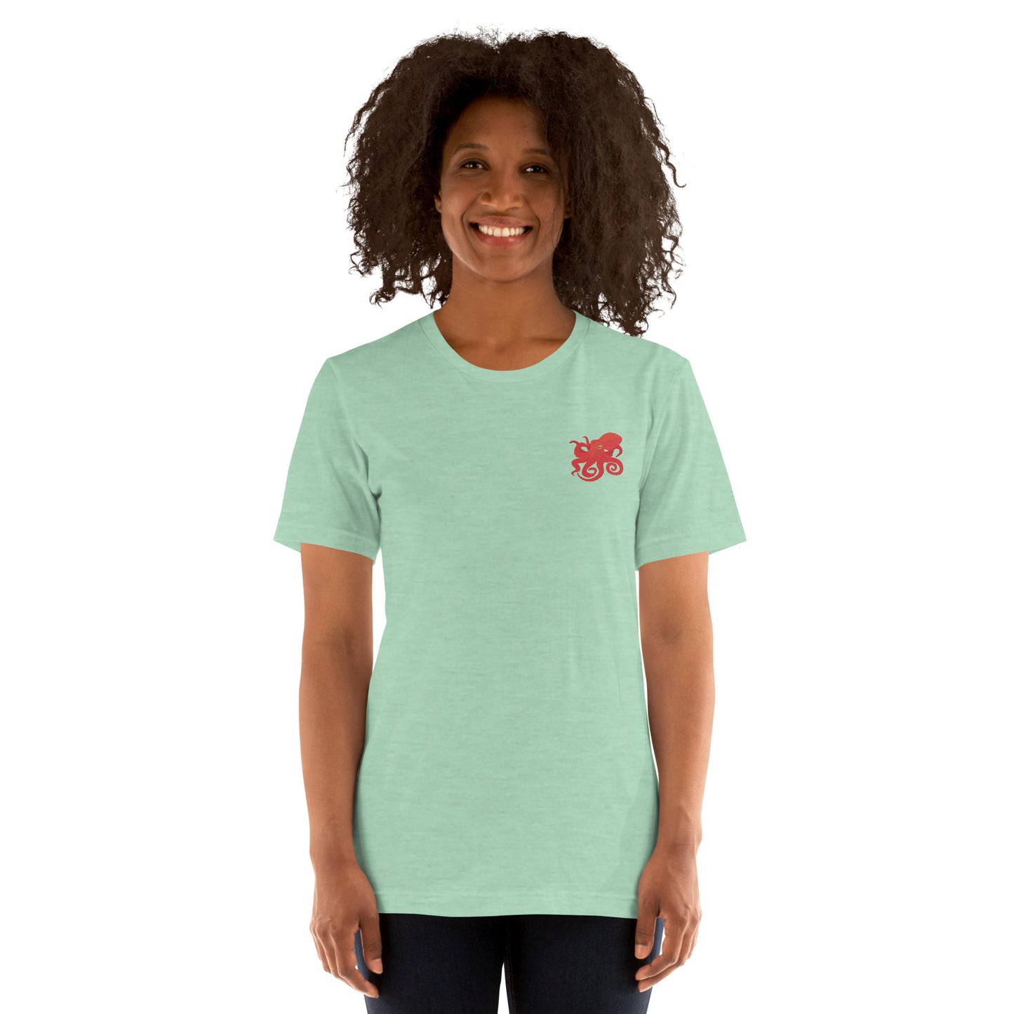 Octopus Cotton T-Shirt - Embroidered - Wildlife Soul Octopus Cotton T-Shirt - Embroidered