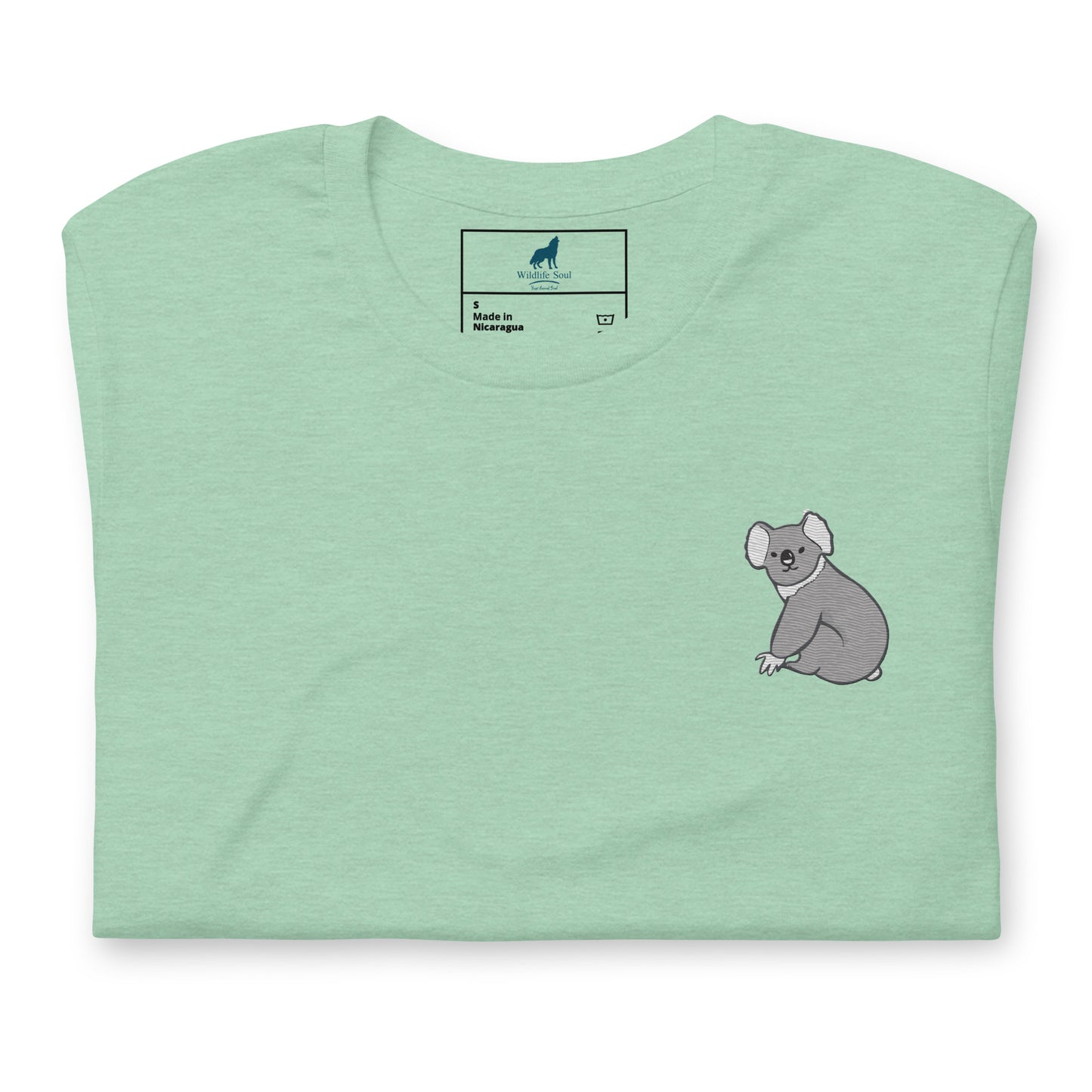 Koala Cotton T-Shirt - Embroidered - Wildlife Soul Koala Cotton T-Shirt - Embroidered