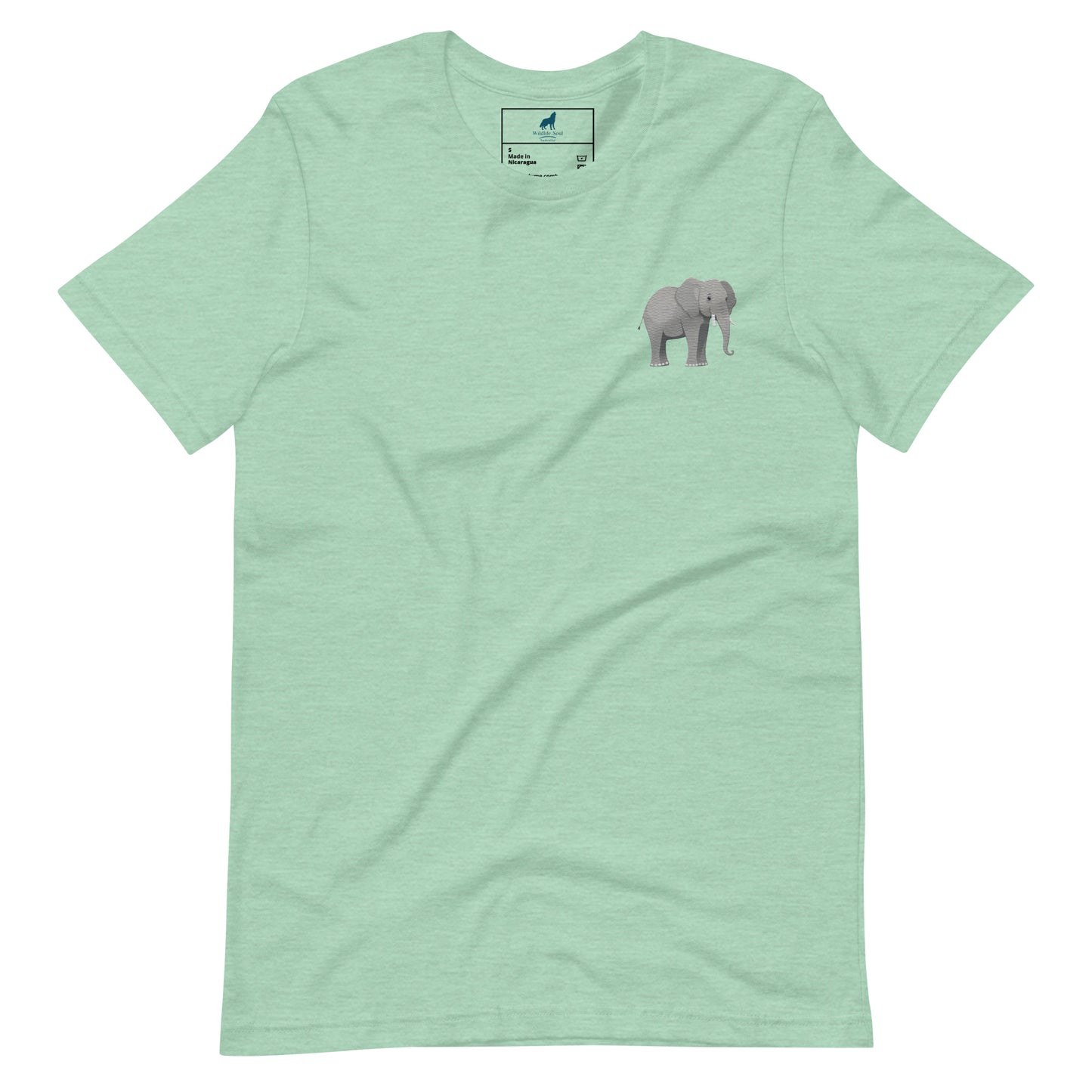 Elephant Cotton T-Shirt - Embroidered - Wildlife Soul Elephant Cotton T-Shirt - Embroidered