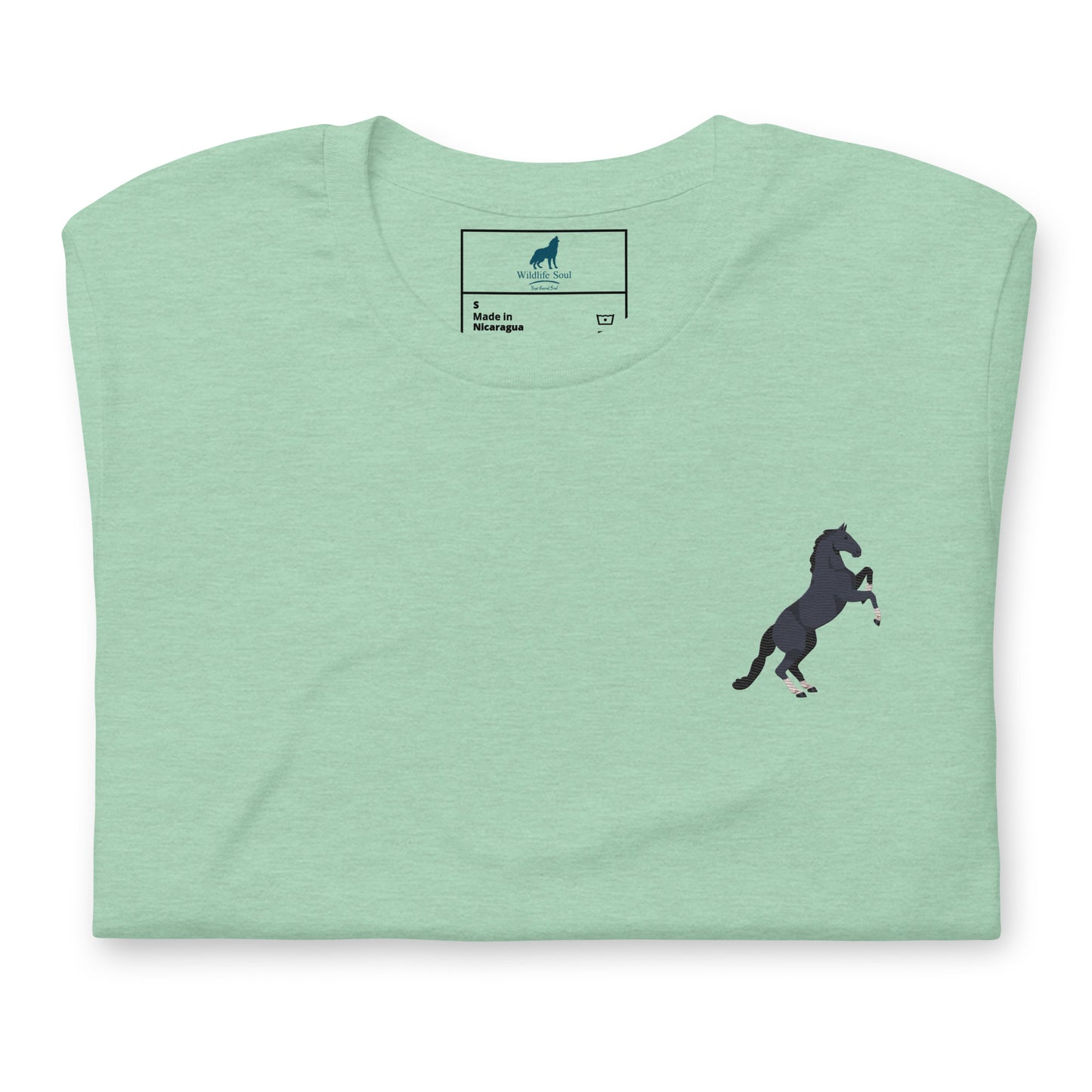 Horse Cotton T-Shirt - Embroidered - Wildlife Soul Horse Cotton T-Shirt - Embroidered
