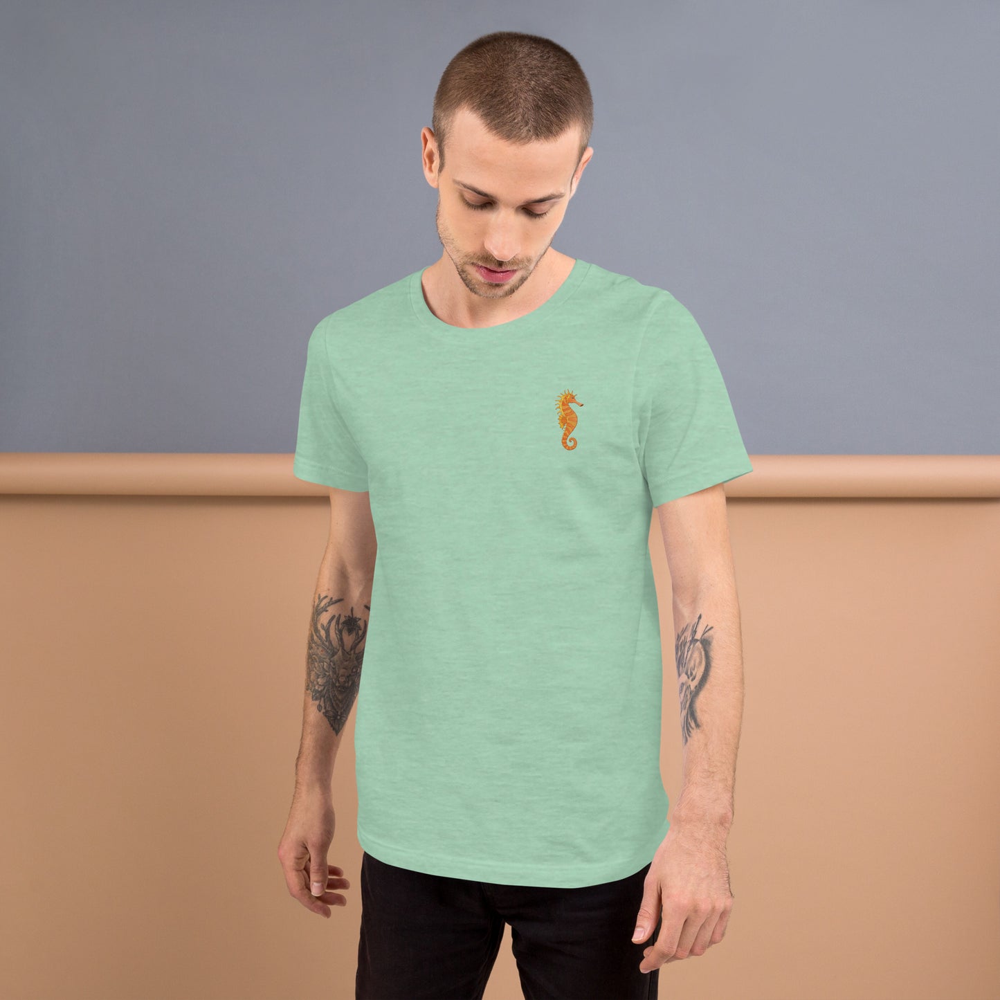 Seahorse Cotton T-Shirt - Embroidered - Wildlife Soul Seahorse Cotton T-Shirt - Embroidered