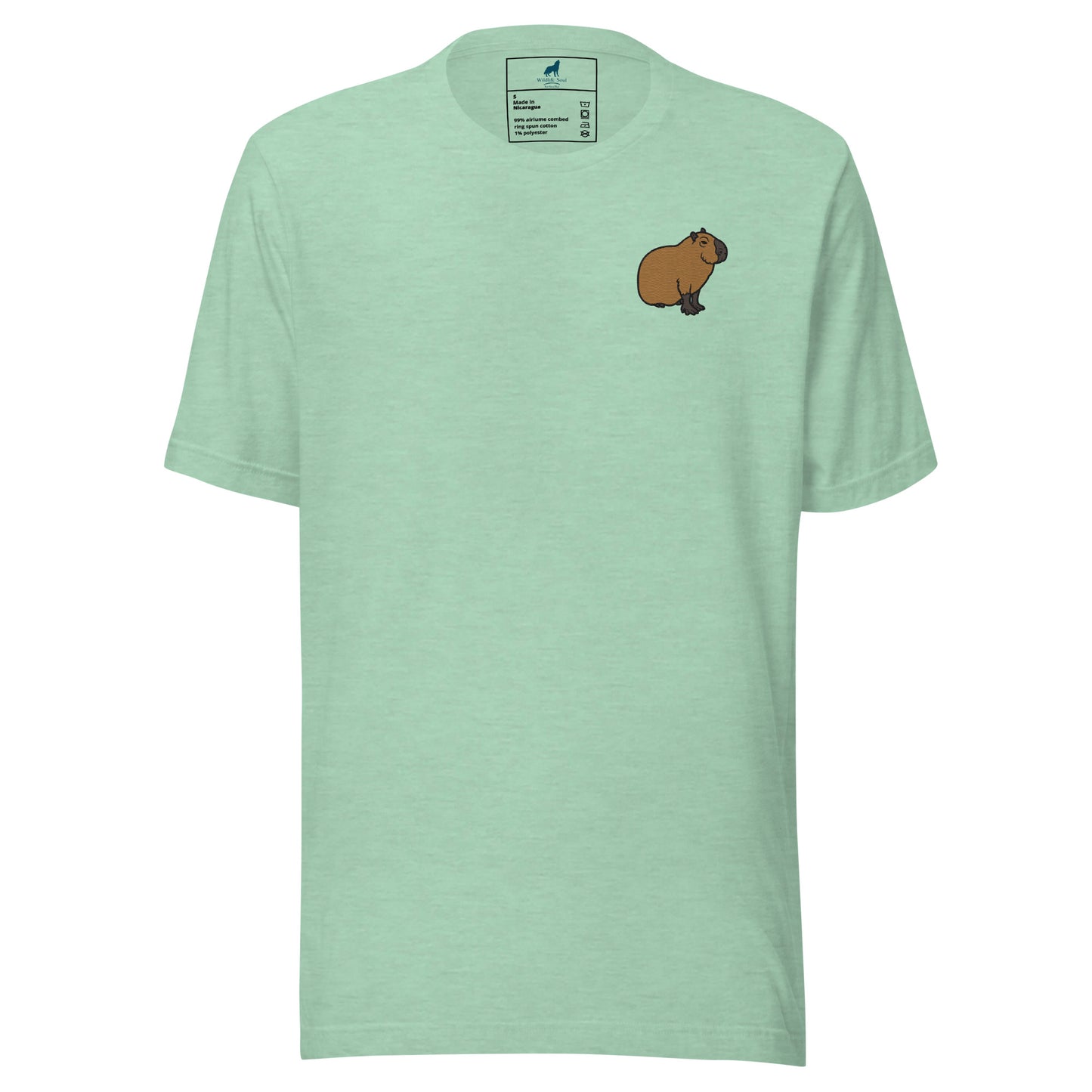 Capybara Cotton T-Shirt - Embroidered - Wildlife Soul Capybara Cotton T-Shirt - Embroidered