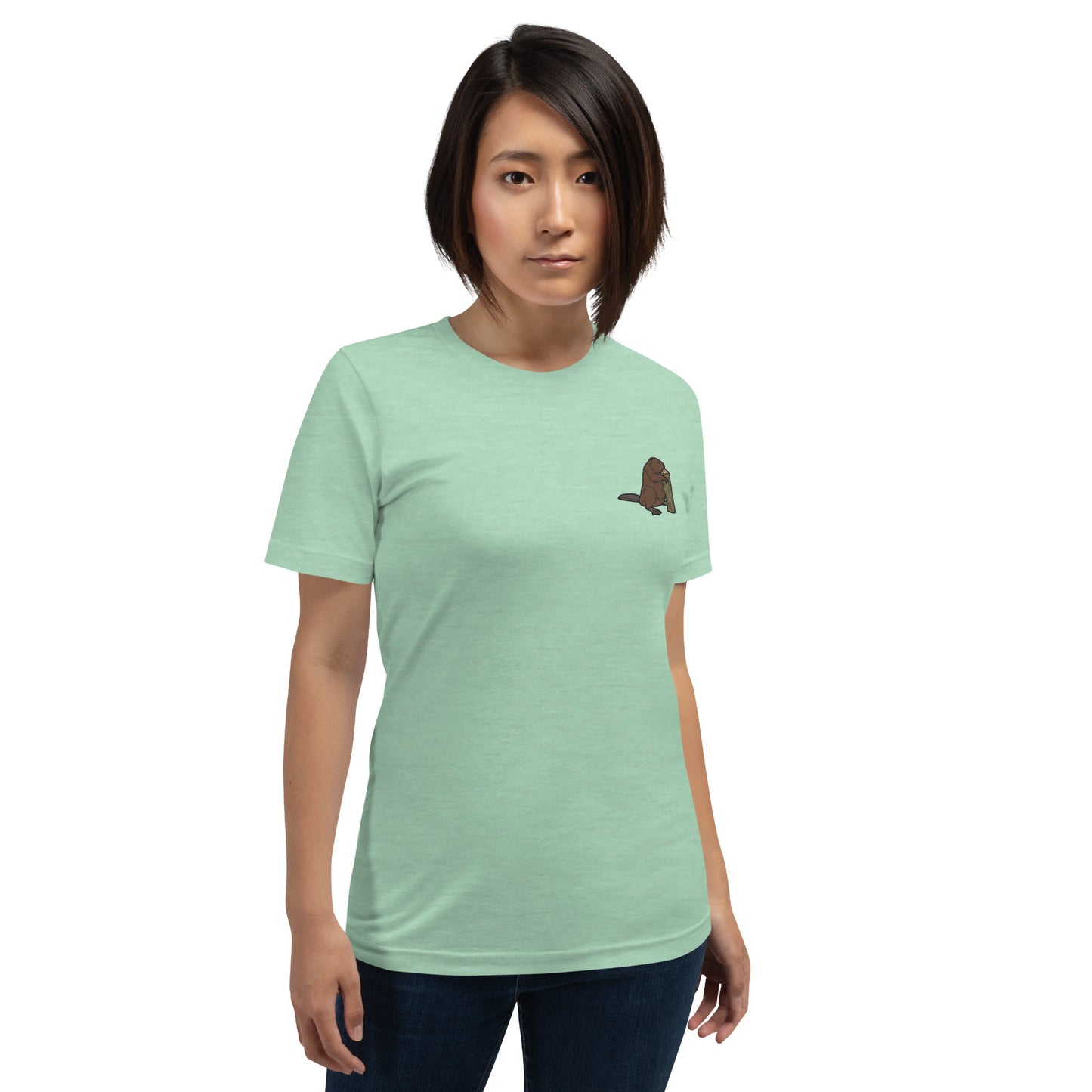 Beaver Cotton T-Shirt - Embroidered - Wildlife Soul Beaver Cotton T-Shirt - Embroidered
